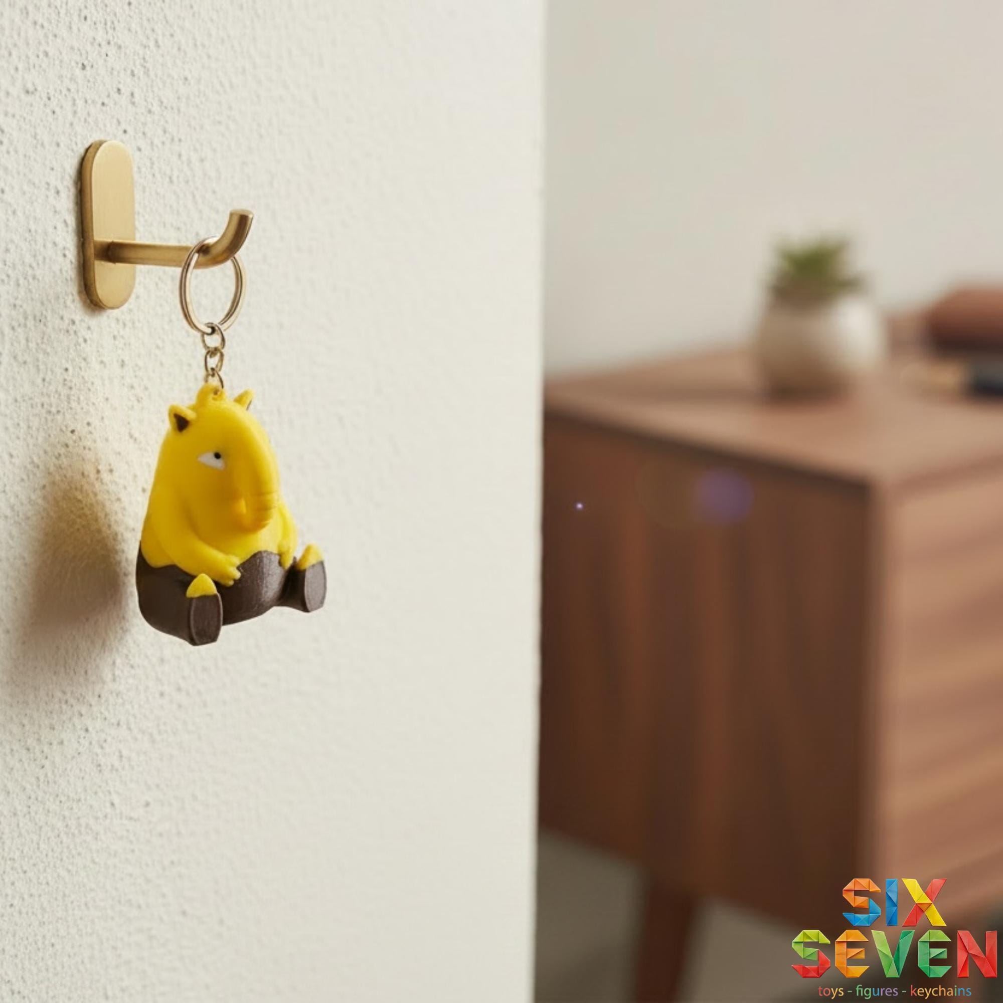 Pokemon Inspired Drowzee Figure & Keychain