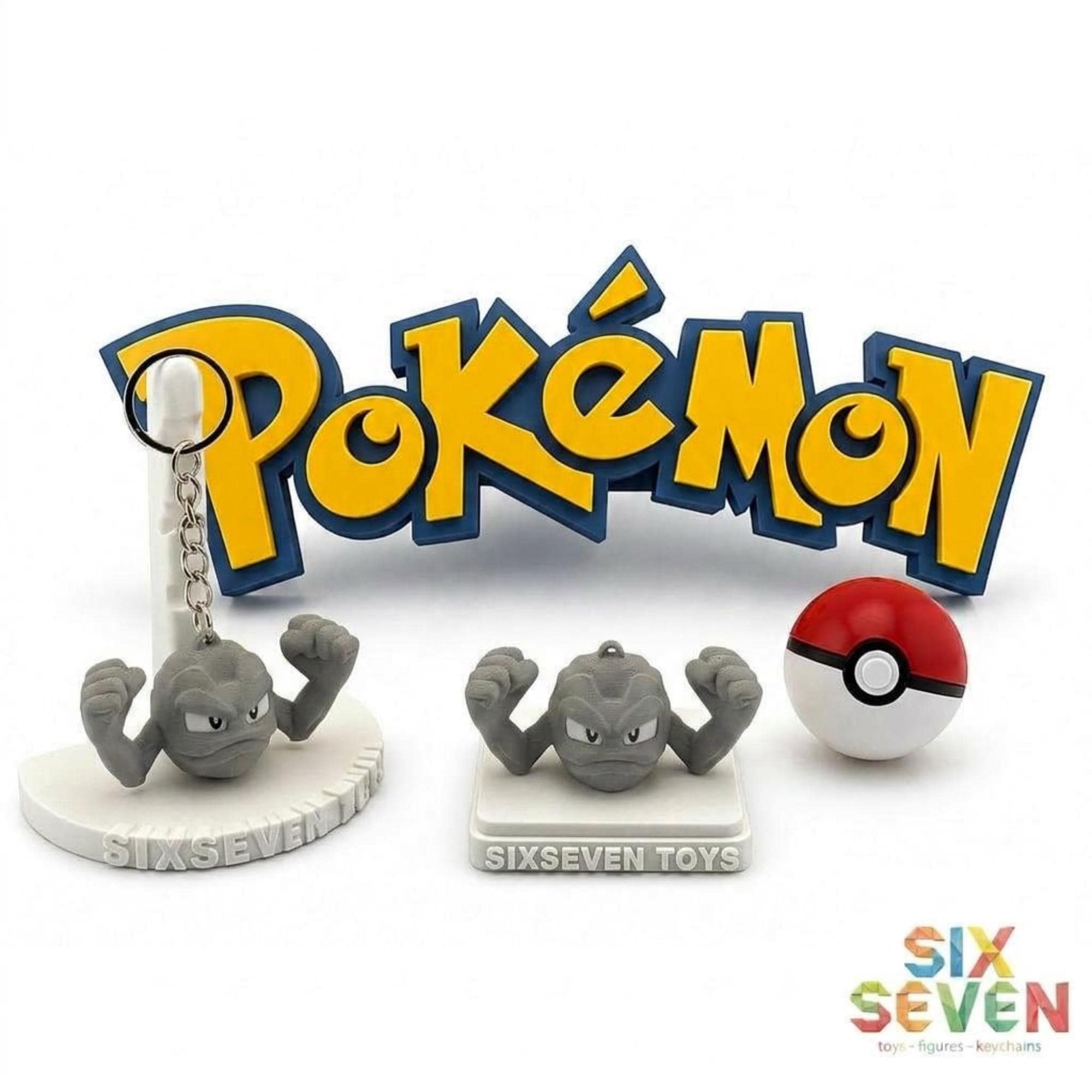 Pokemon Inspired Geodude Figure & Keychain