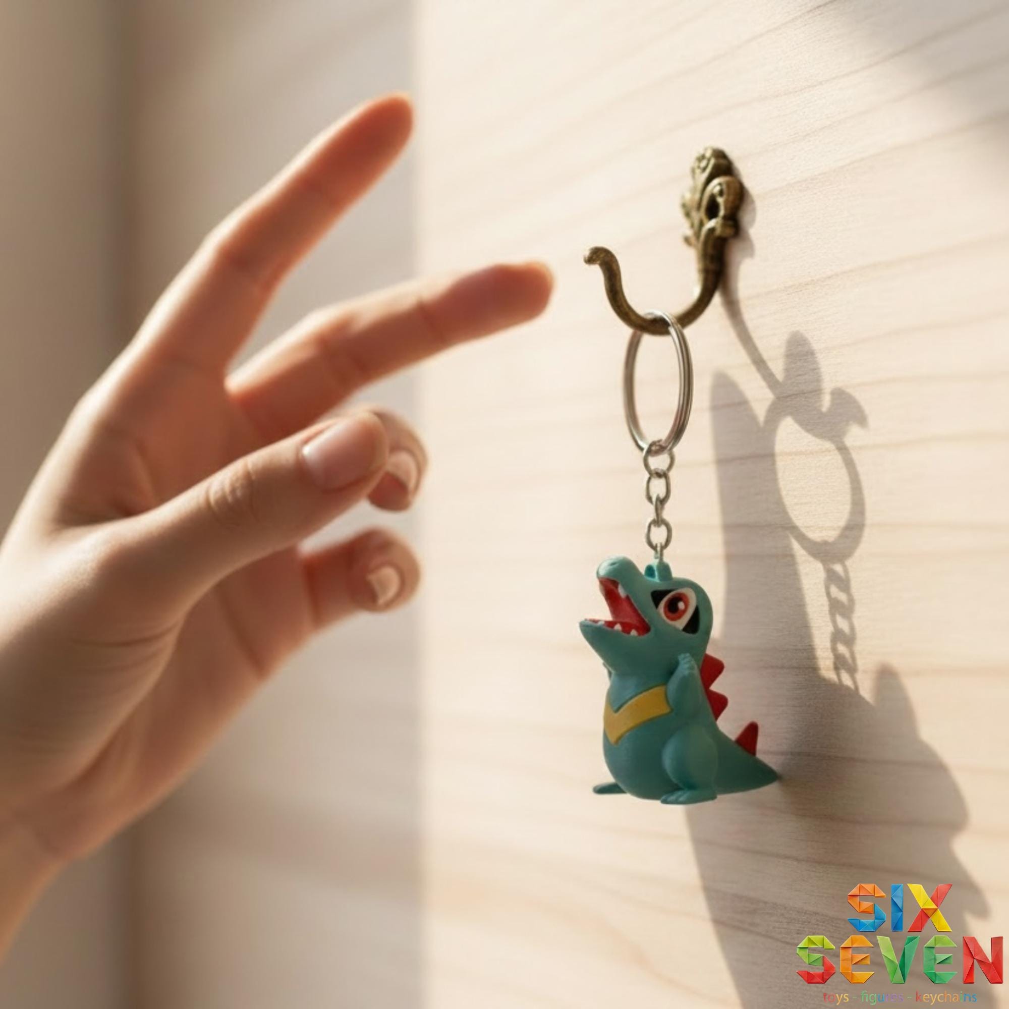 Pokemon Inspired Totodile Figure & Keychain