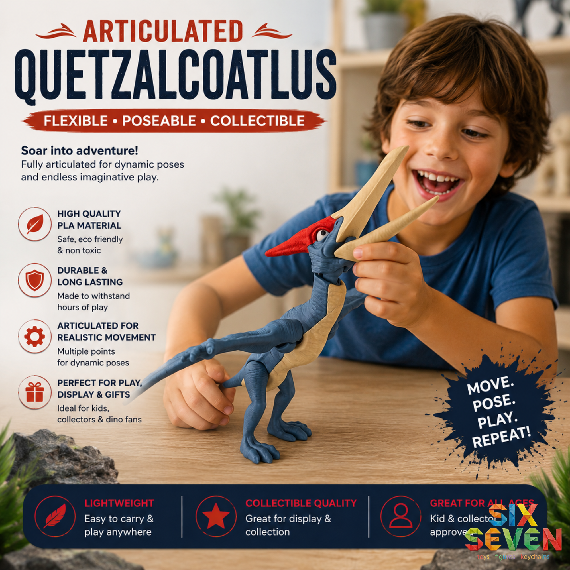 Articulated Quetzalcoatlus Dinosaur Toy