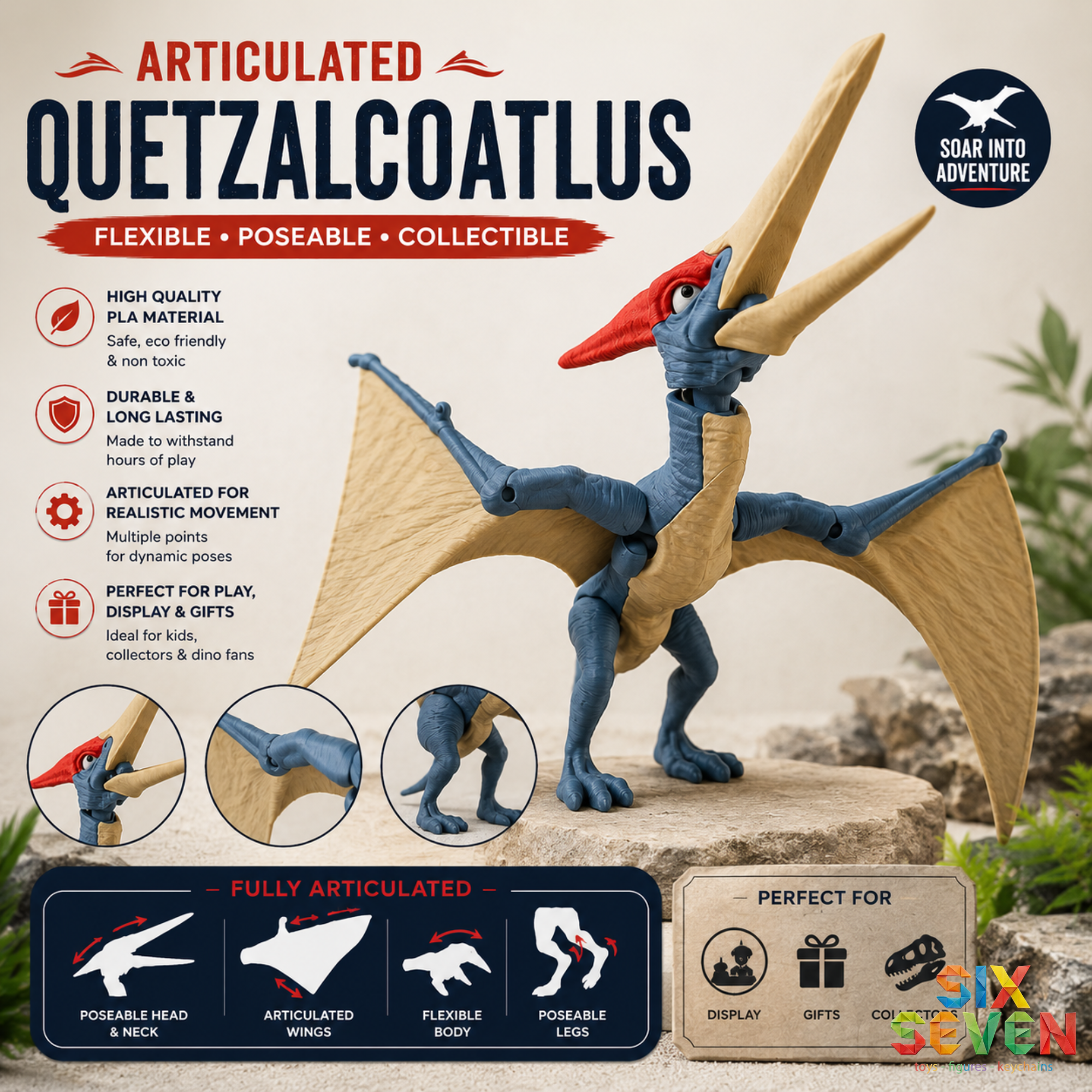 Articulated Quetzalcoatlus Dinosaur Toy