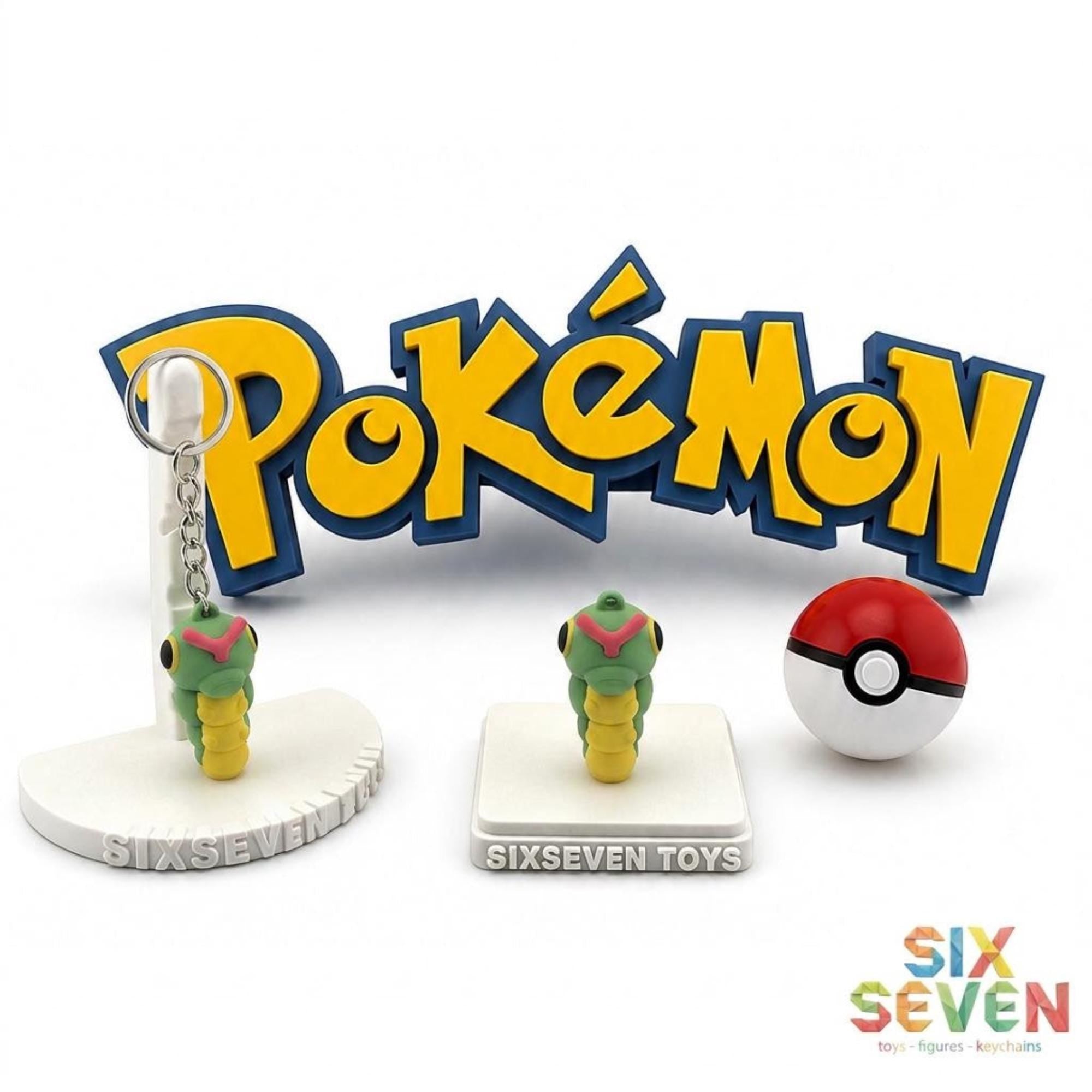 Pokemon Inspired Caterpie Figure & Keychain