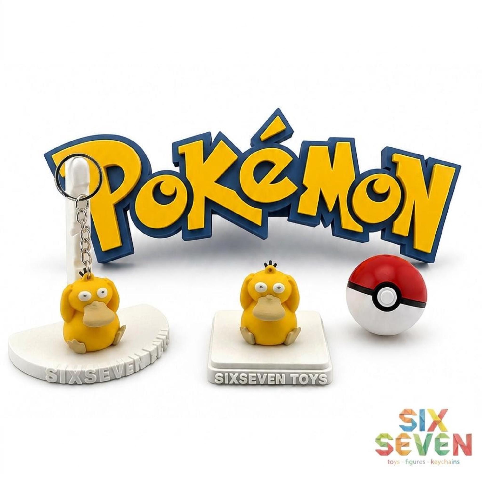 Pokemon Inspired Psyduck Figure & Keychain