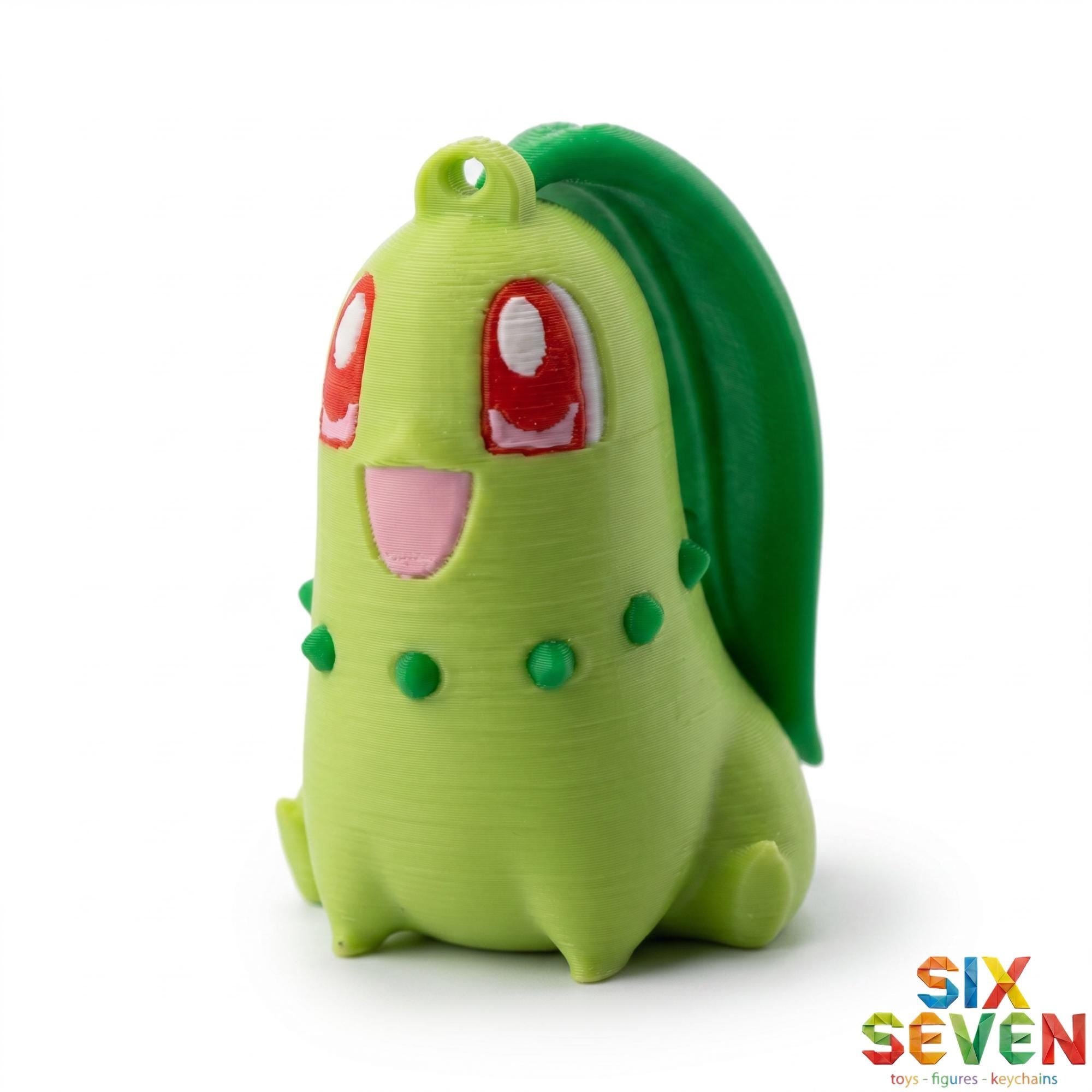 Pokemon Inspired Chikorita Figure & Keychain