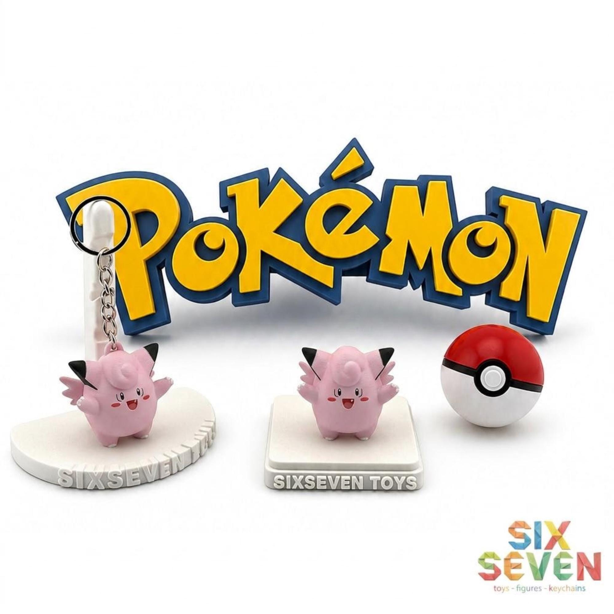 Pokemon Inspired Clefairy Figure & Keychain