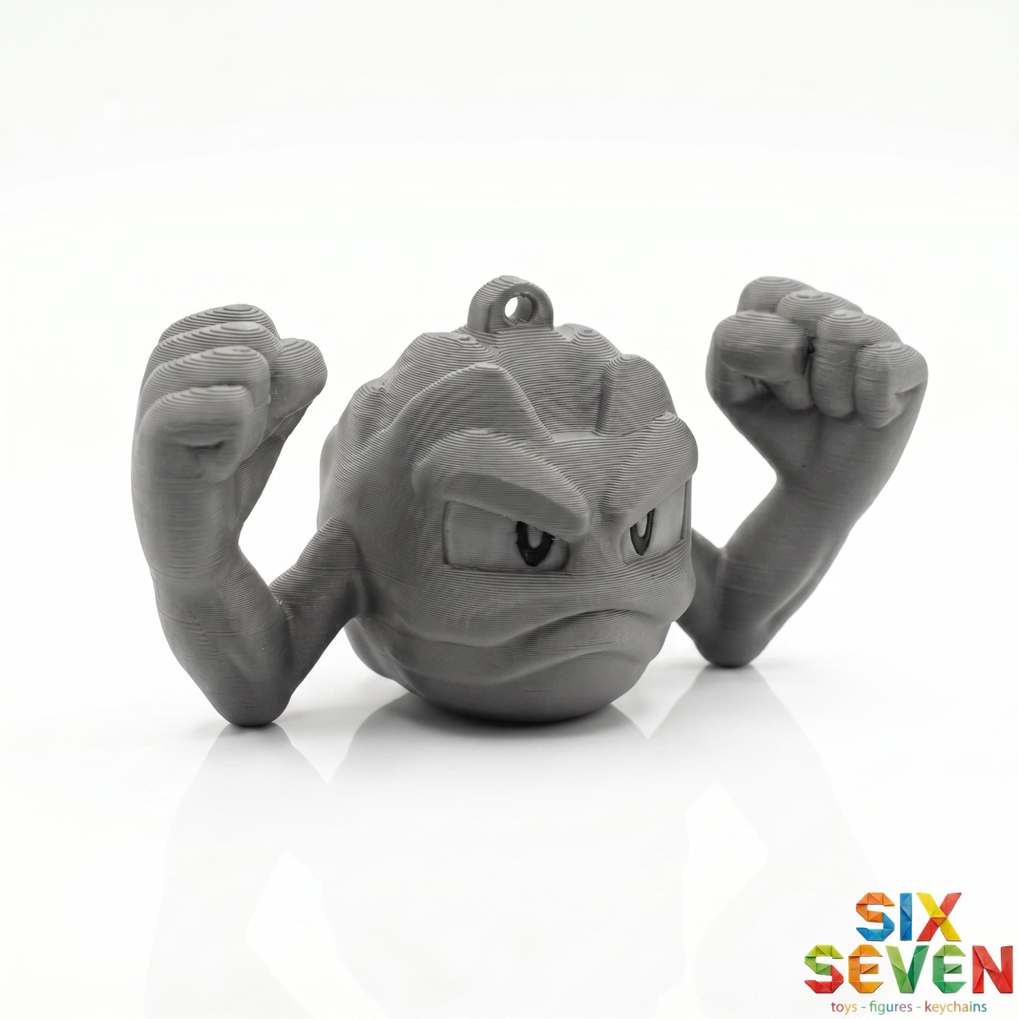 Pokemon Inspired Geodude Figure & Keychain