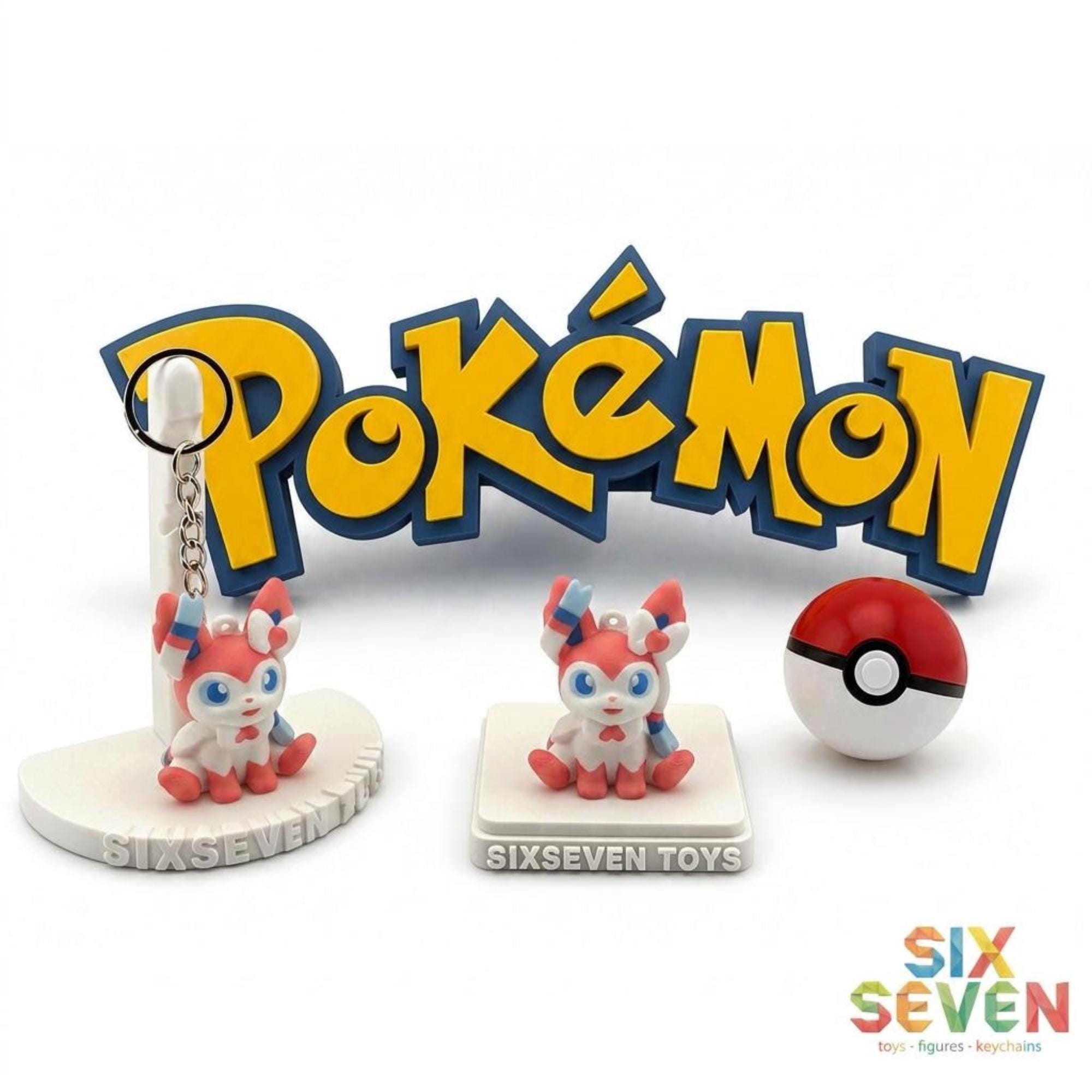 Pokemon Inspired Sylveon Figure & Keychain