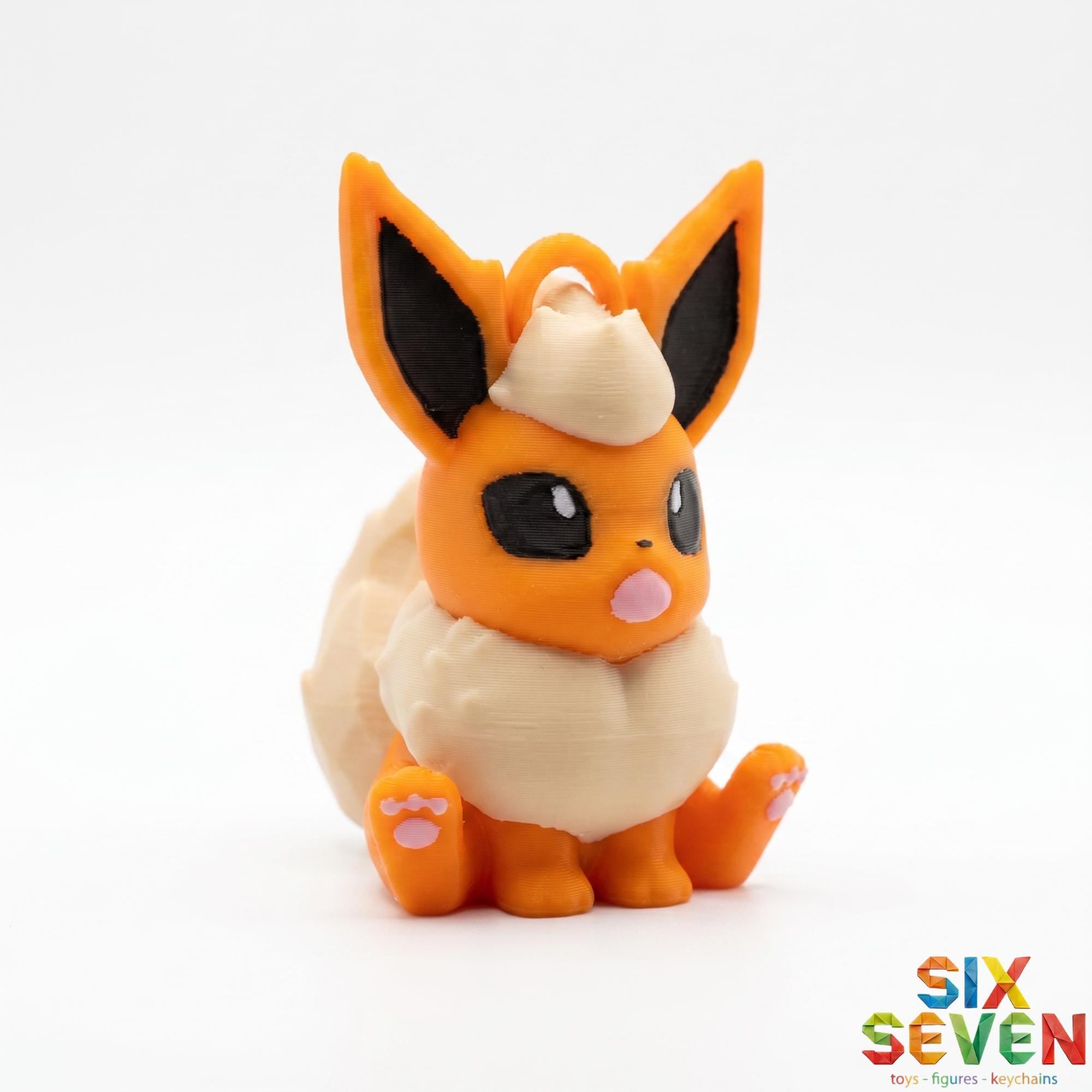 Pokemon Inspired Flareon Figure & Keychain