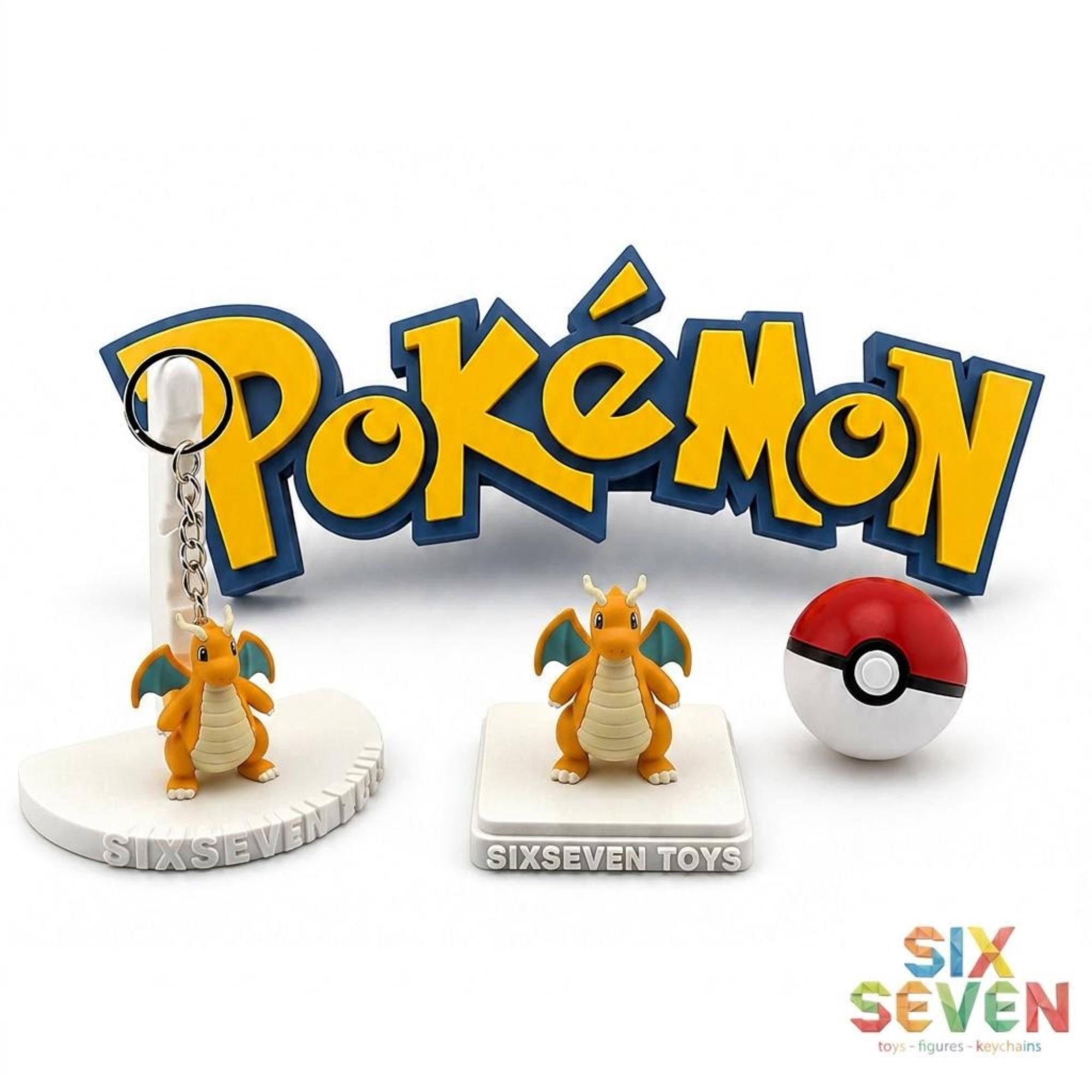 Pokemon Inspired Dragonite Figure & Keychain