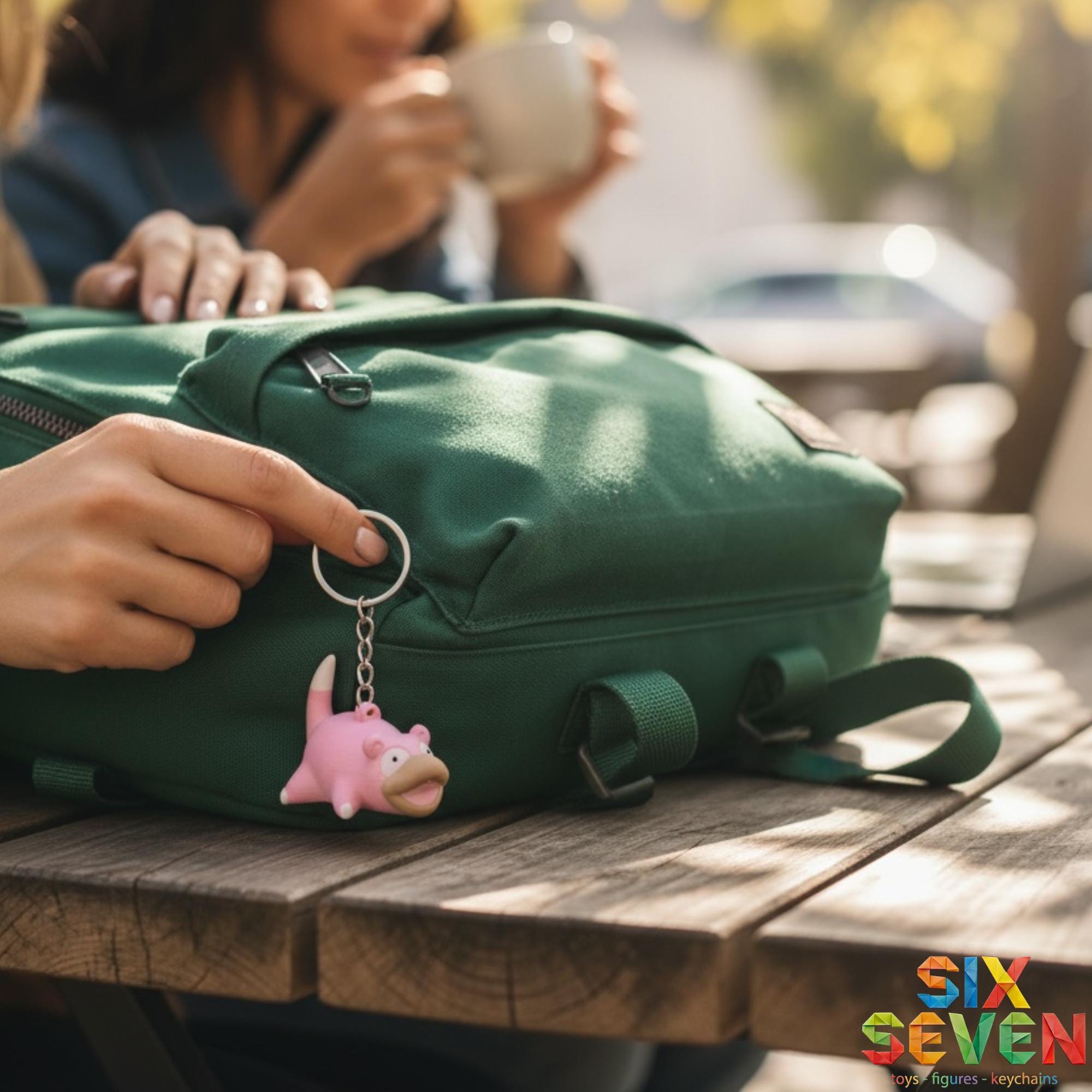 Pokemon Inspired Slowpoke Figure & Keychain