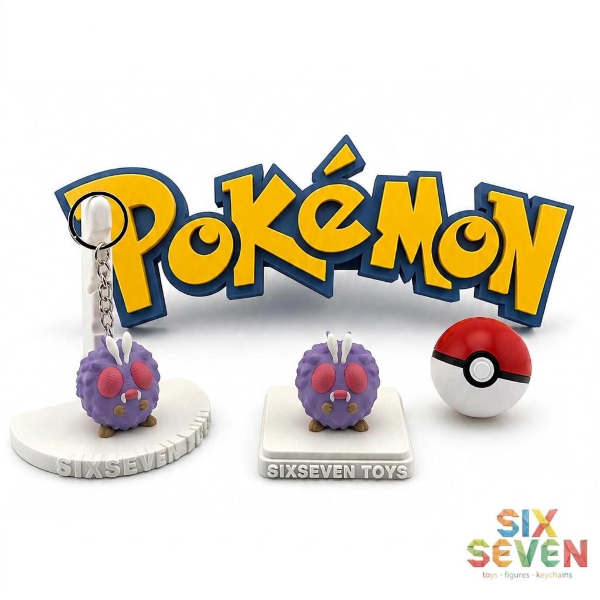 Pokemon Inspired Venonat Figure & Keychain