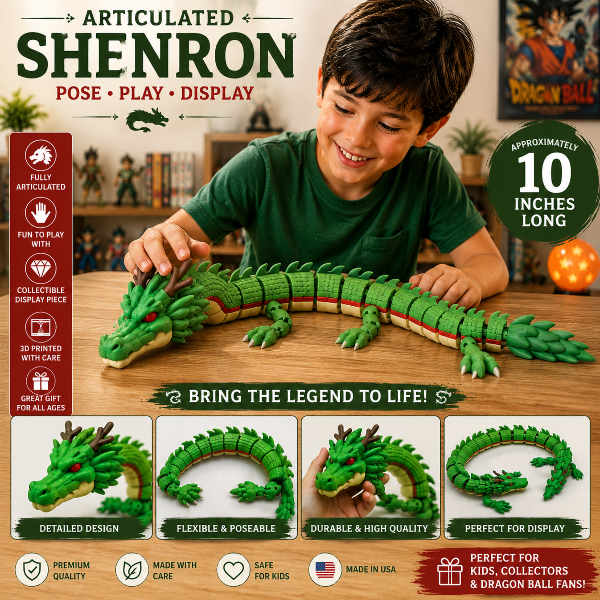 Articulated Eastern Dragon Fidget Toy – 10" Flexible Fantasy
