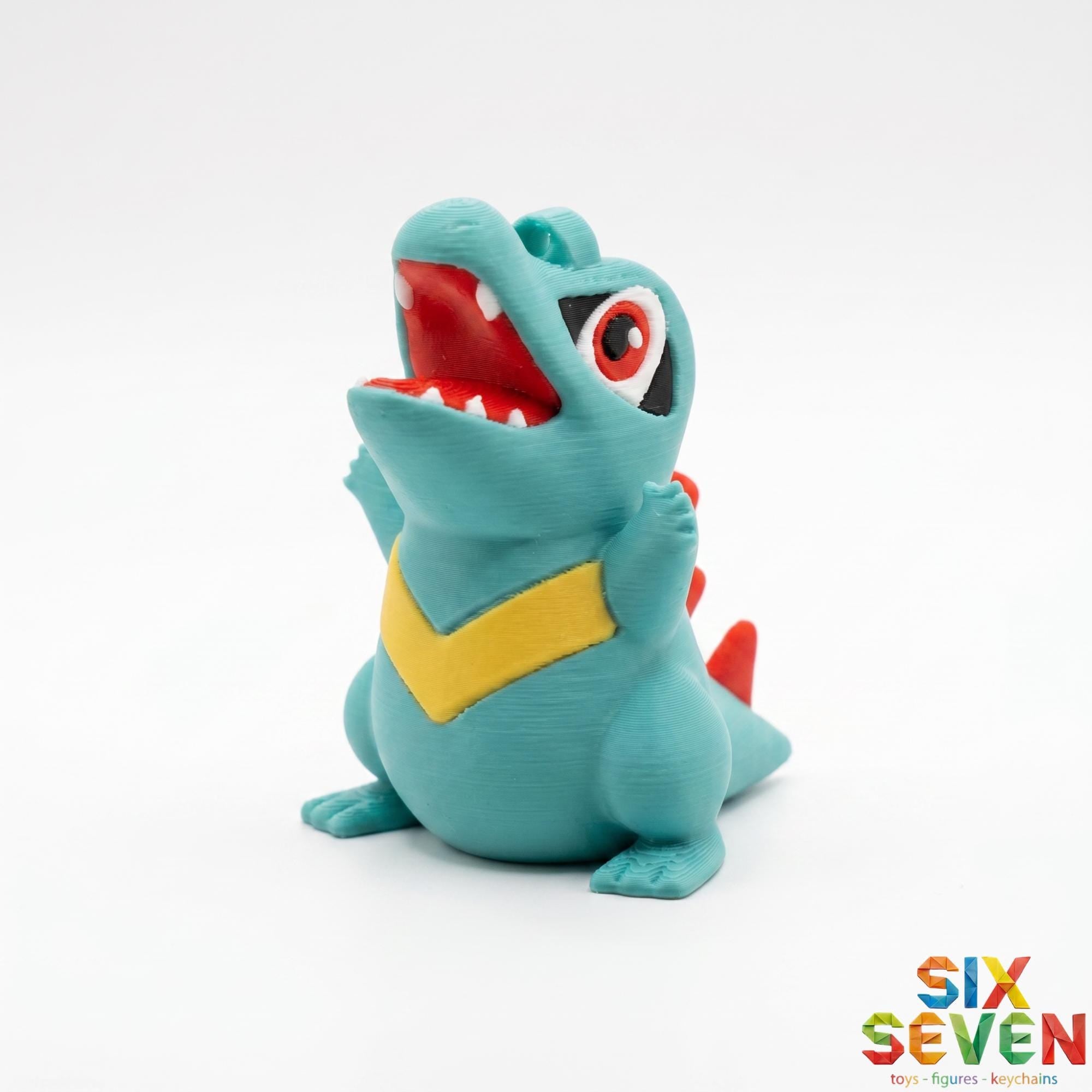 Pokemon Inspired Totodile Figure & Keychain