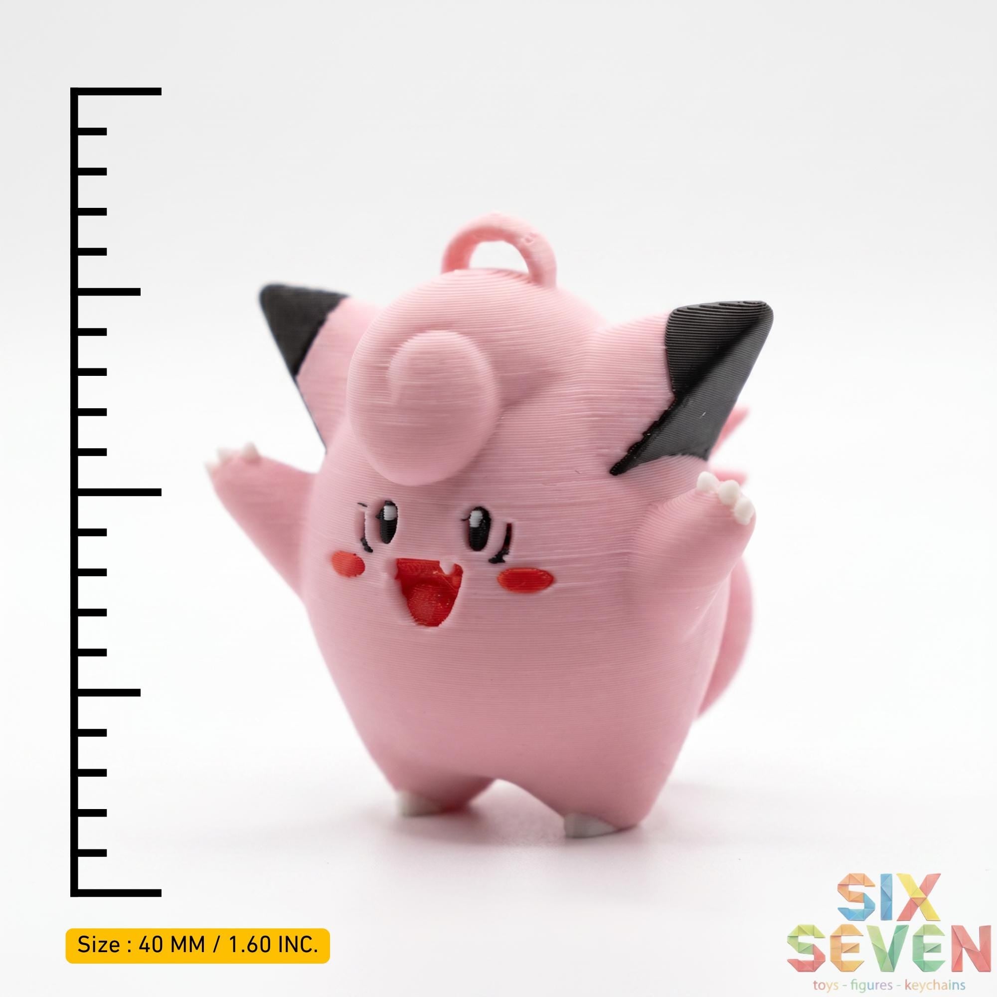 Pokemon Inspired Clefairy Figure & Keychain