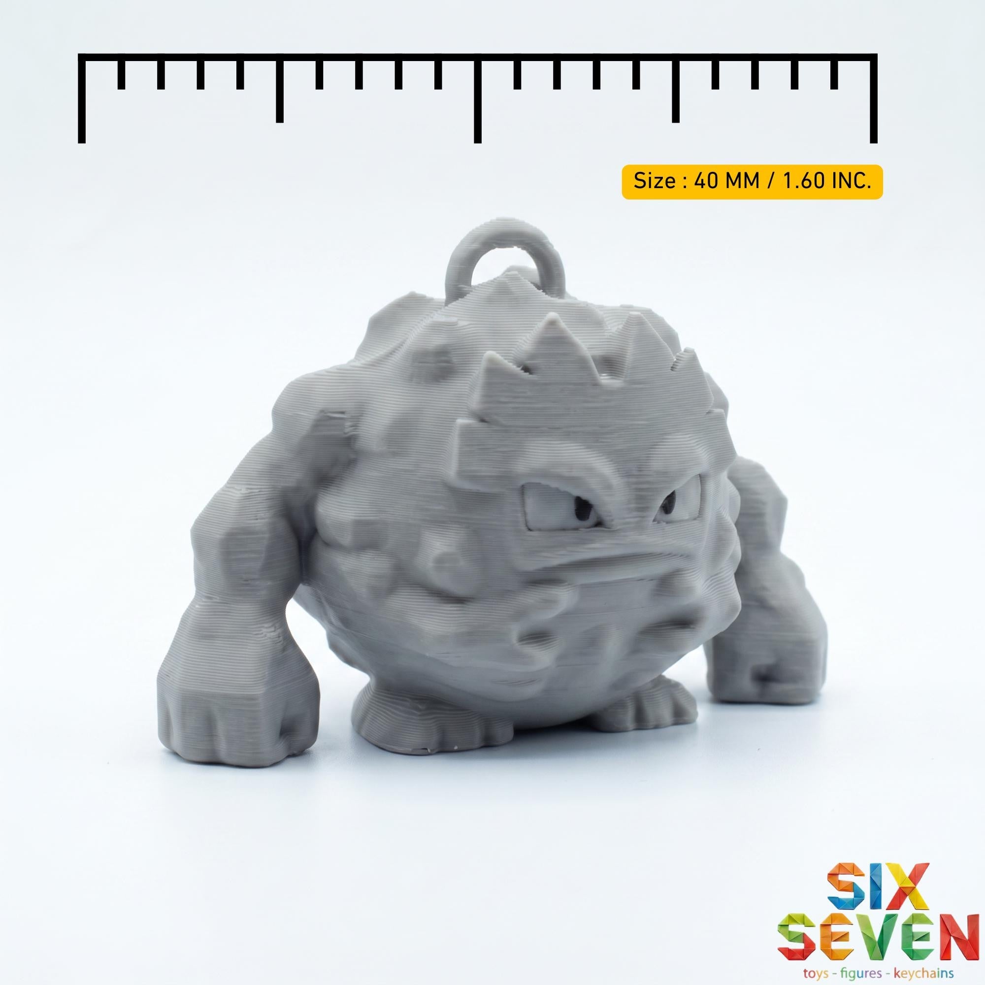 Pokemon Inspired Graveler Figure & Keychain