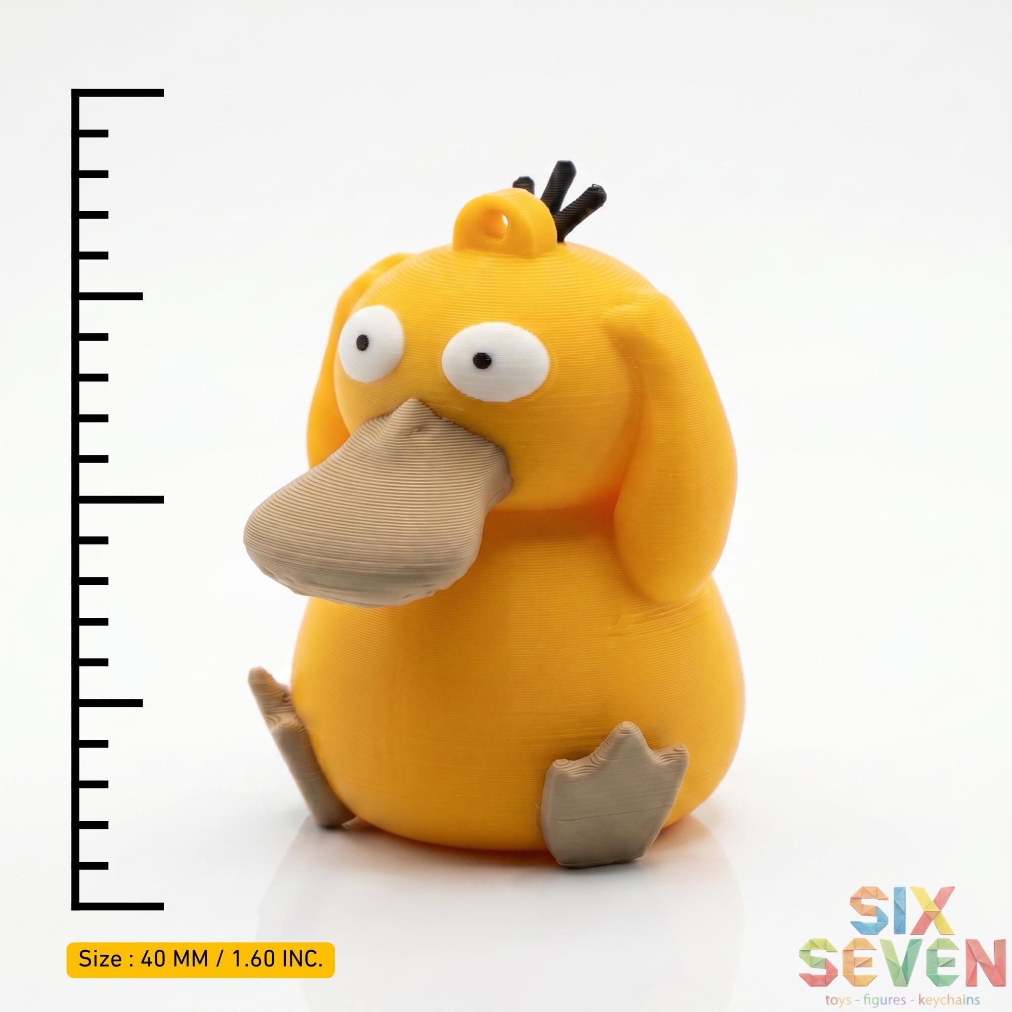 Pokemon Inspired Psyduck Figure & Keychain