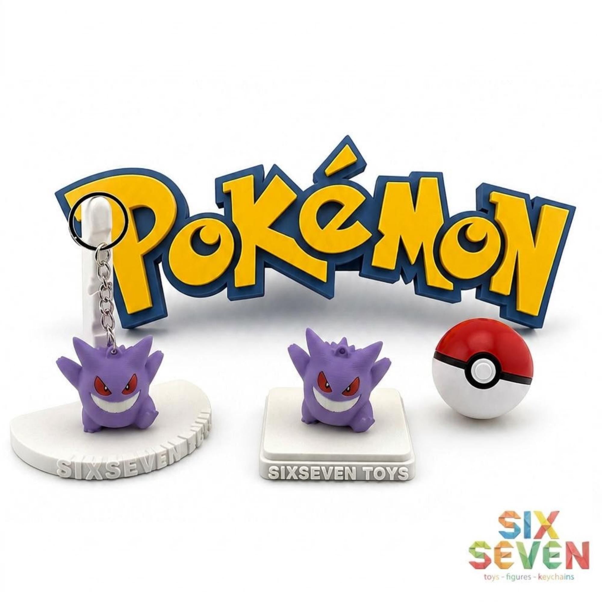 Pokemon Inspired Gengar Figure & Keychain
