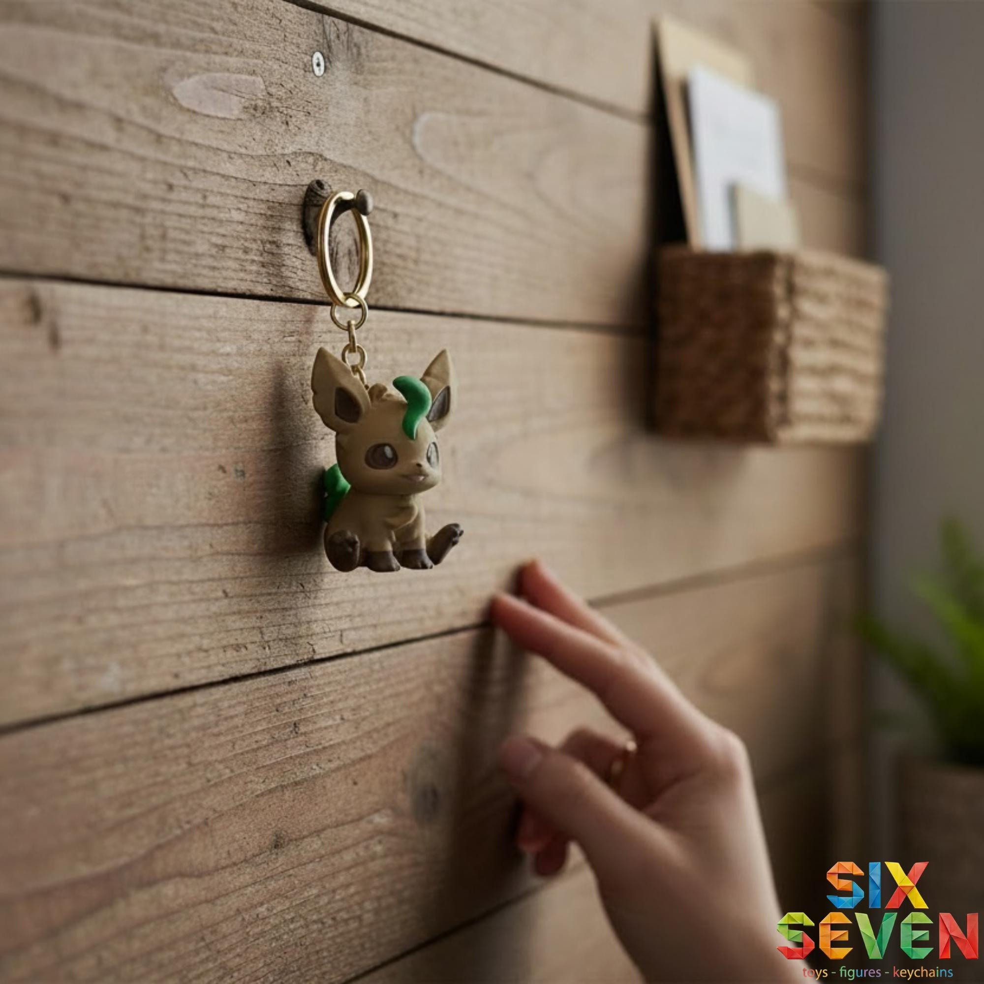 Pokemon Inspired Leafeon Figure & Keychain