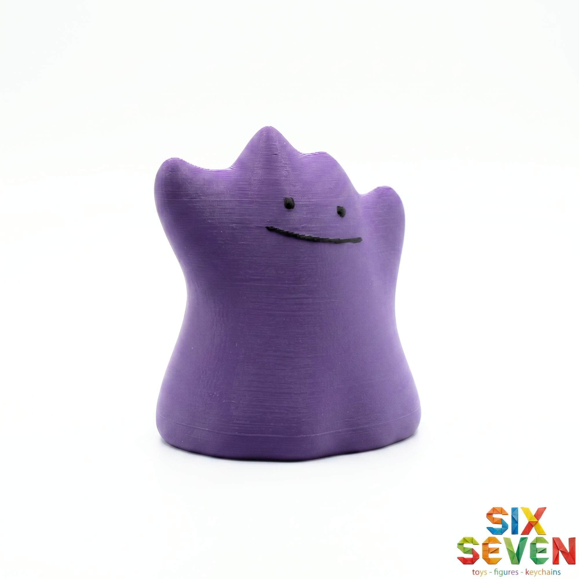 Pokemon Inspired Ditto Figure & Keychain