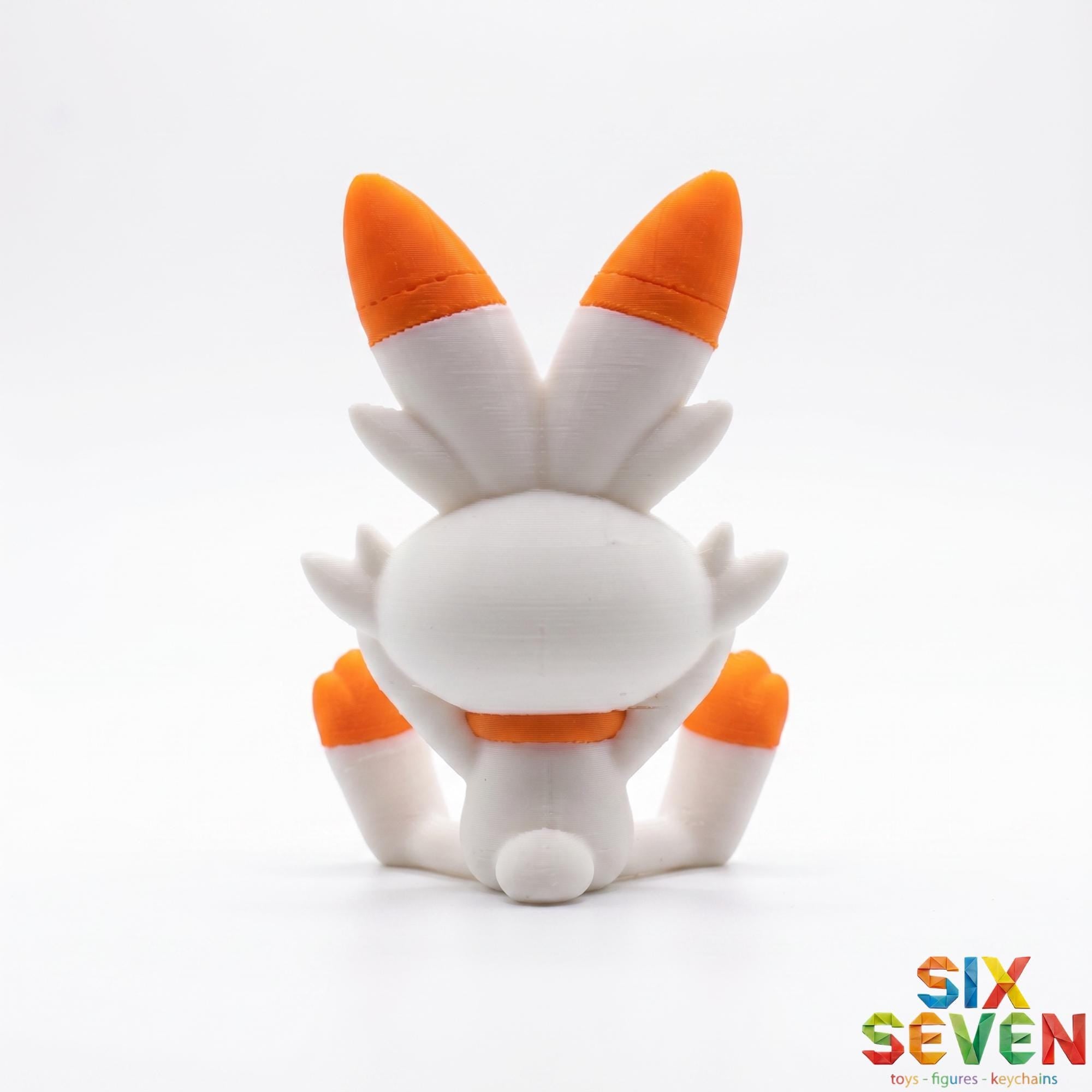 Pokemon Inspired Scorbunny Figure & Keychain