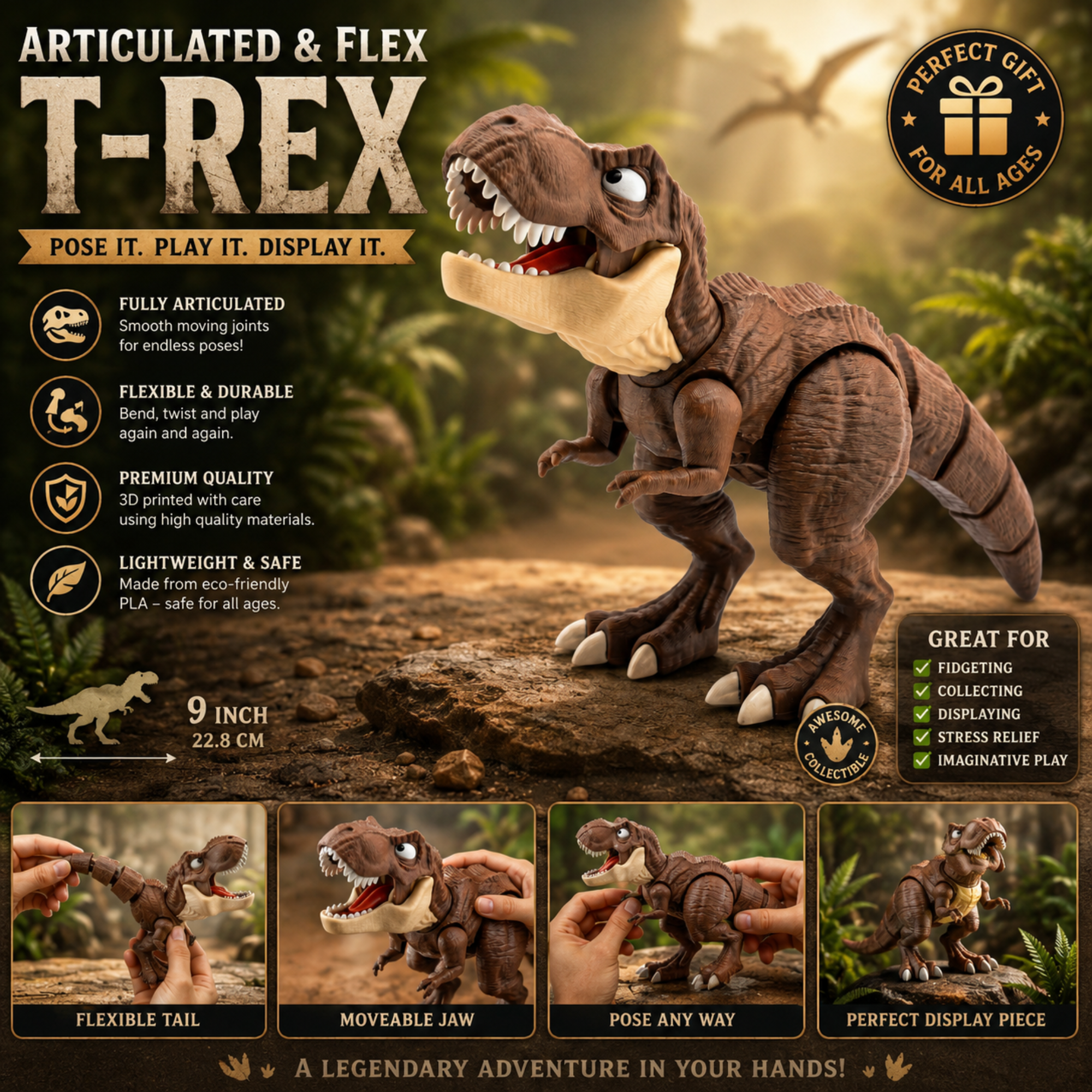 Articulated & Flex T-Rex Dinosaur Toy