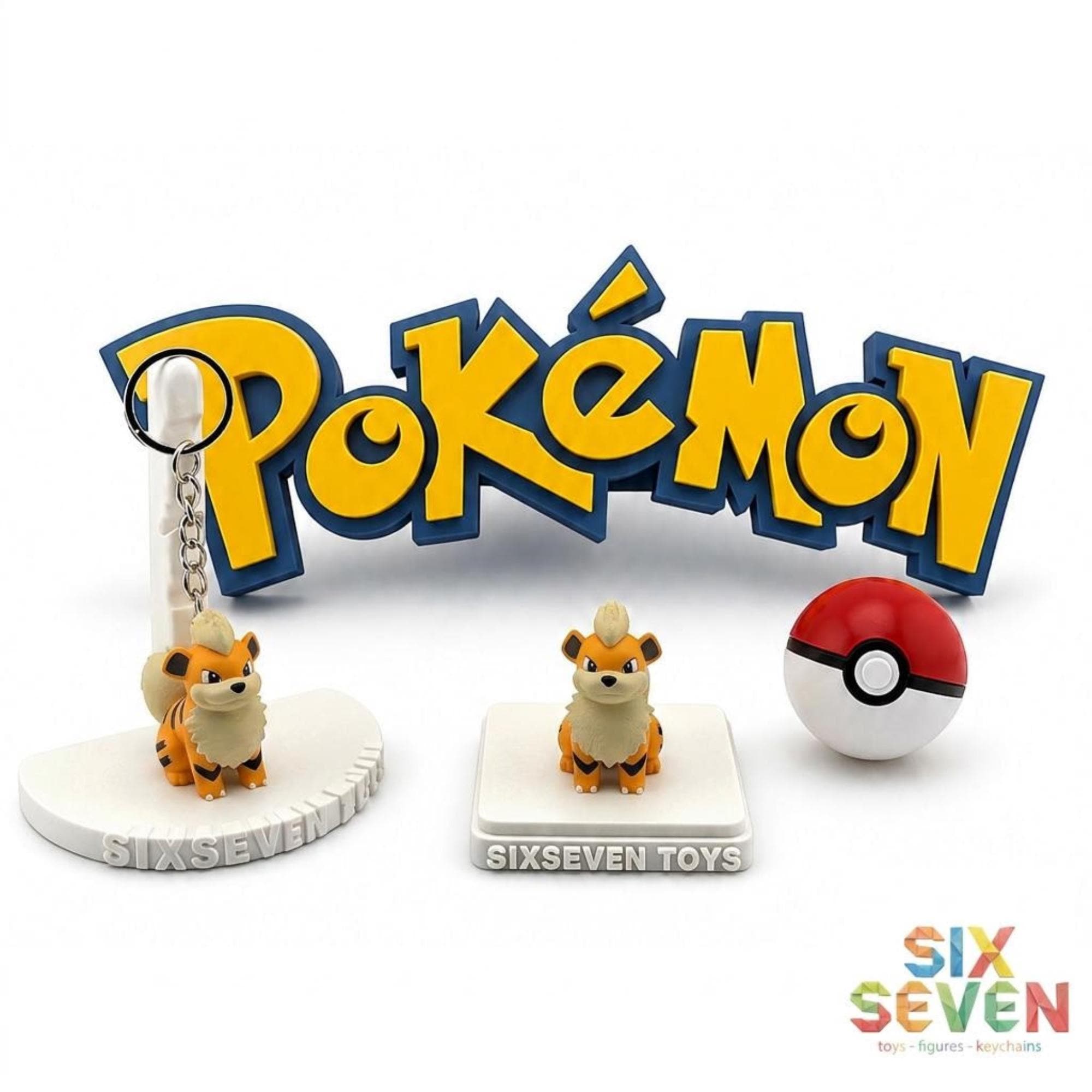 Pokemon Inspired Growlithe Figure & Keychain