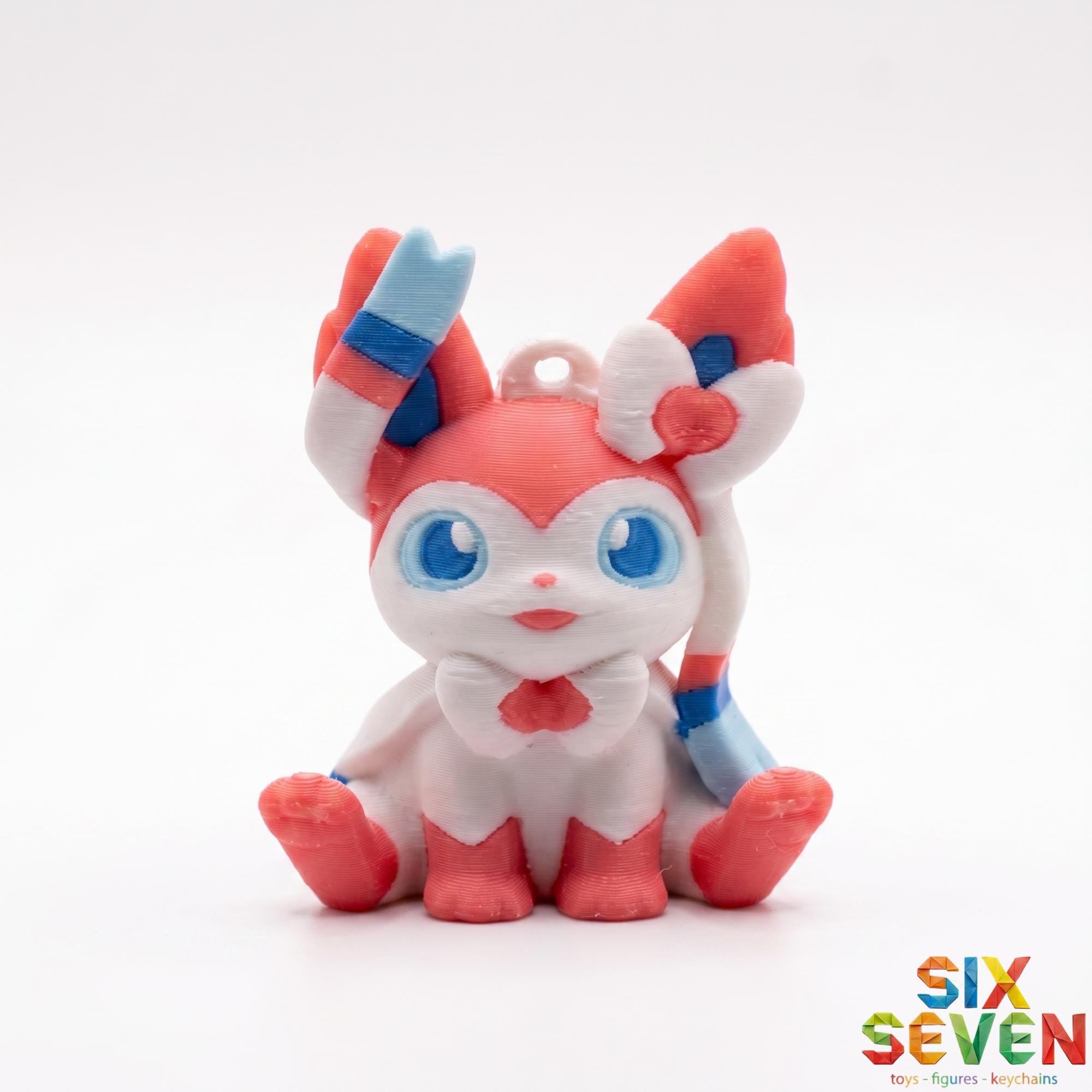 Pokemon Inspired Sylveon Figure & Keychain
