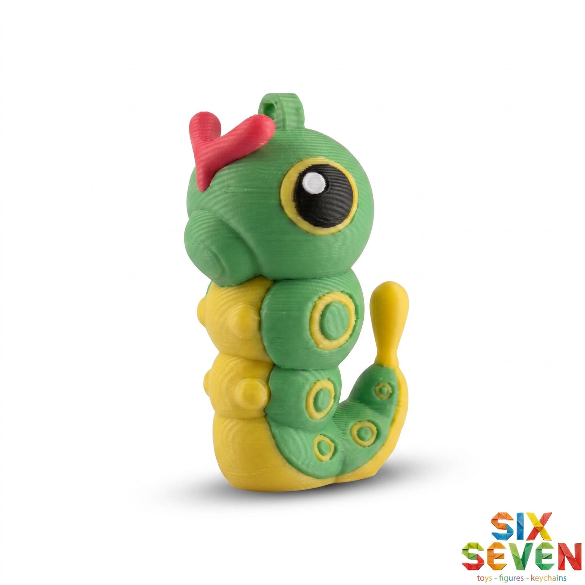 Pokemon Inspired Caterpie Figure & Keychain