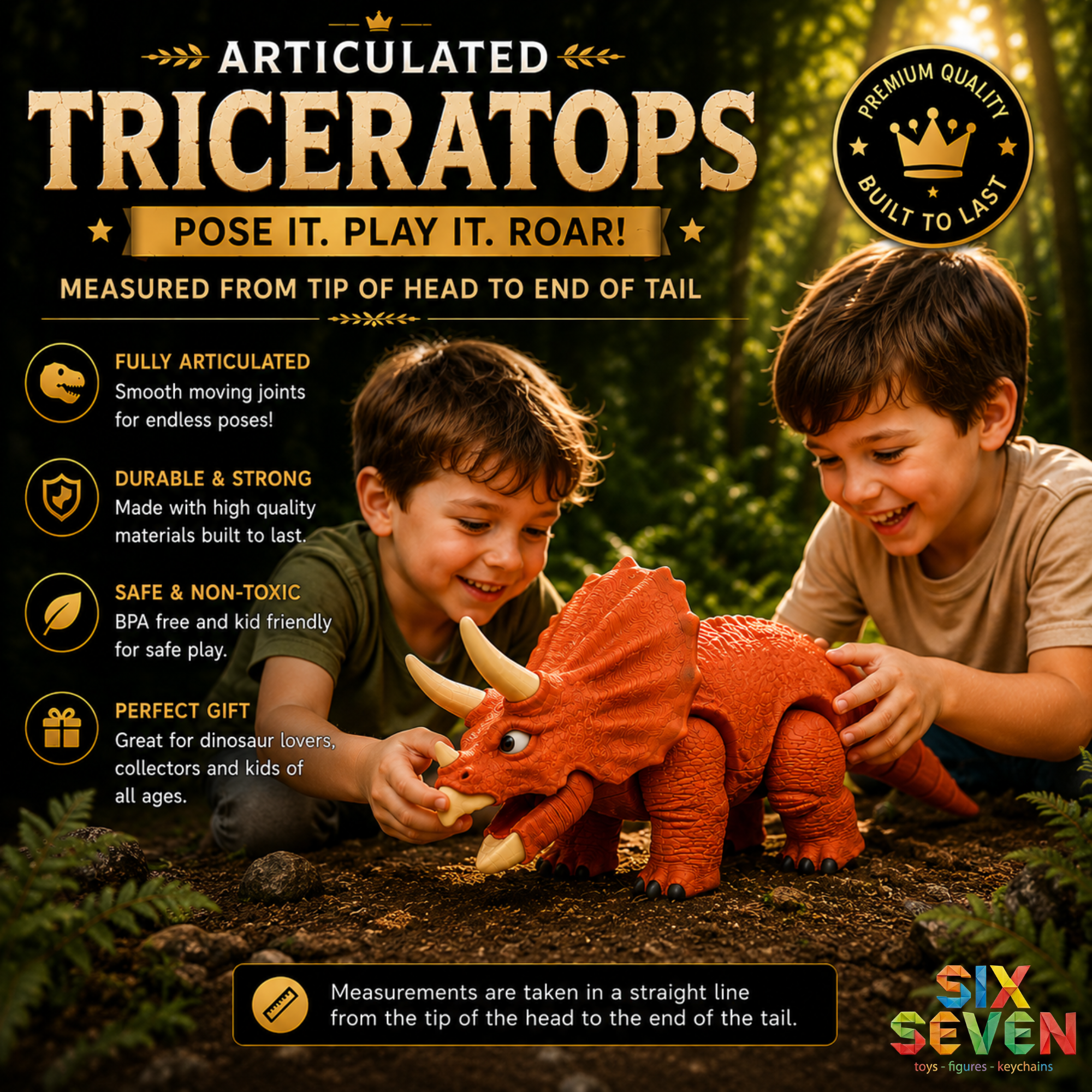 Articulated Triceratops Dinosaur Toy