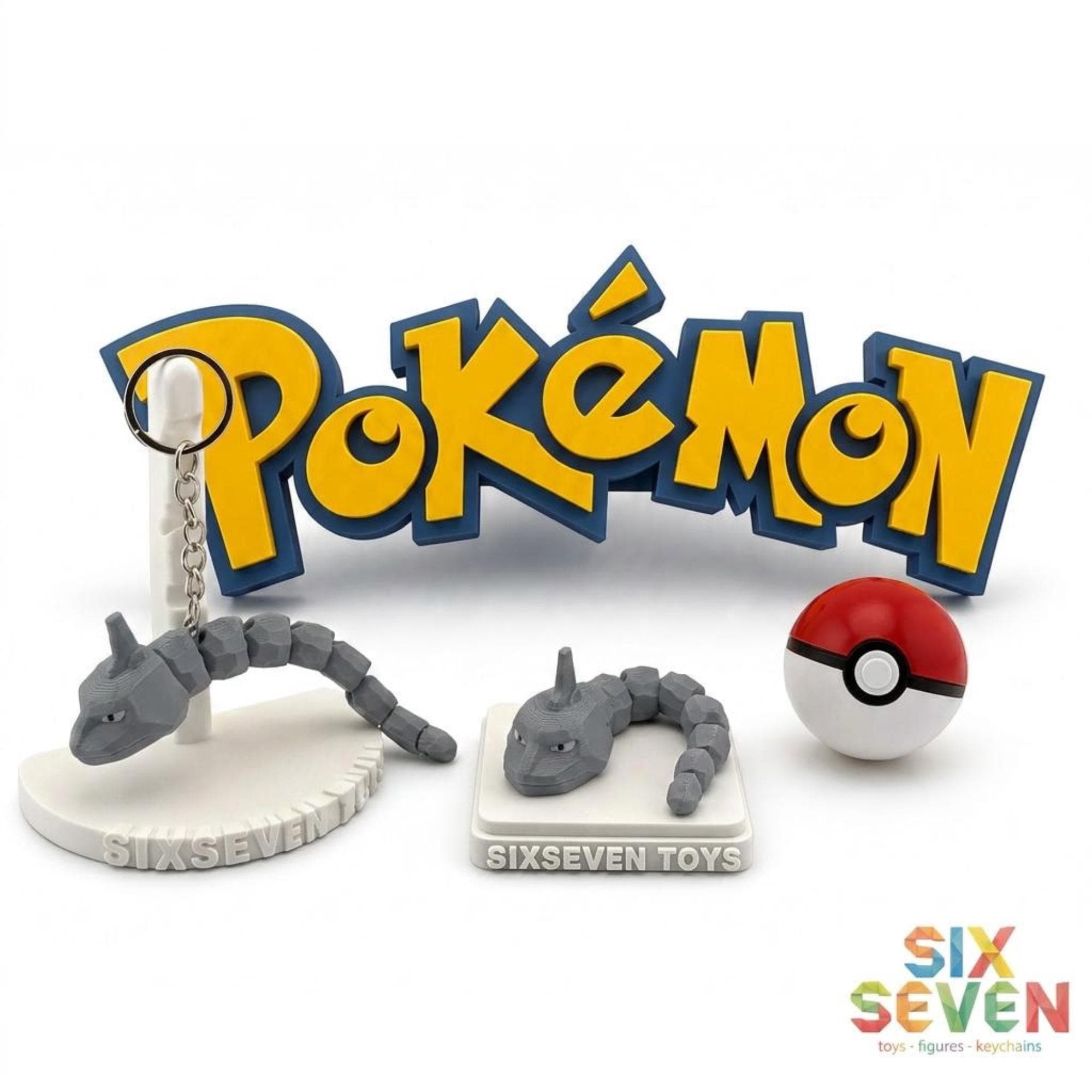 Pokemon Inspired Onix Figure & Keychain
