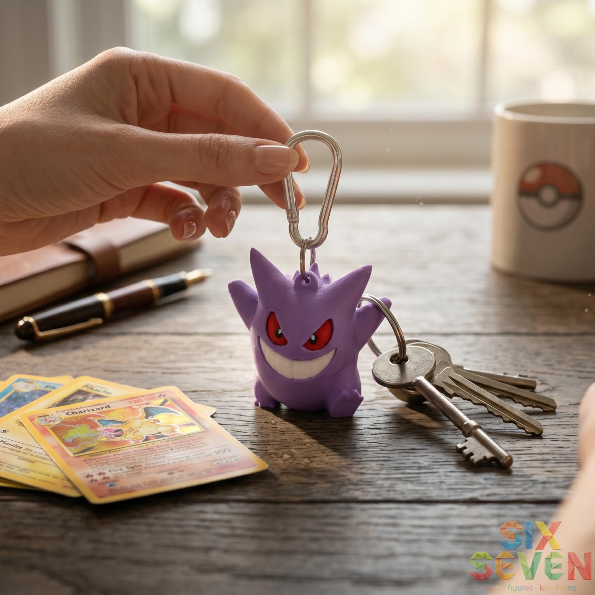 Pokemon Inspired Gengar Figure & Keychain