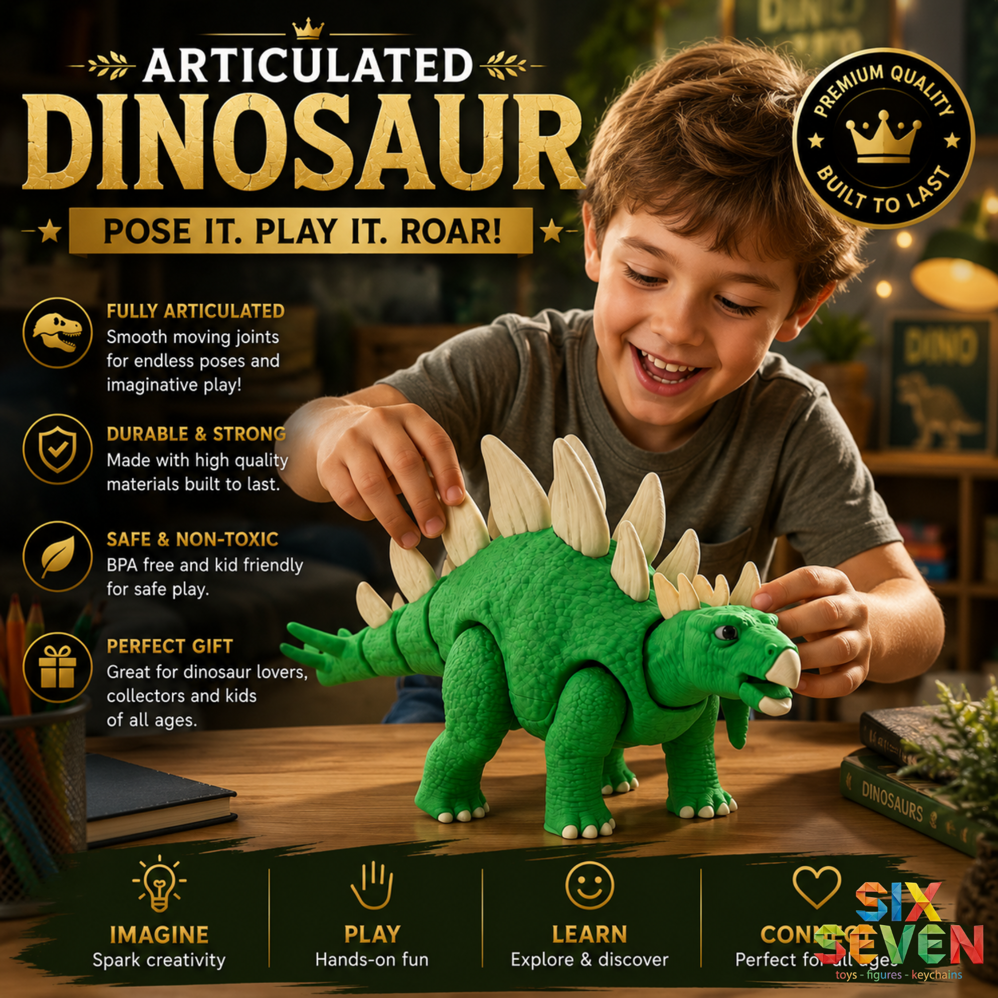 Articulated Stegosaurus Dinosaur Toy