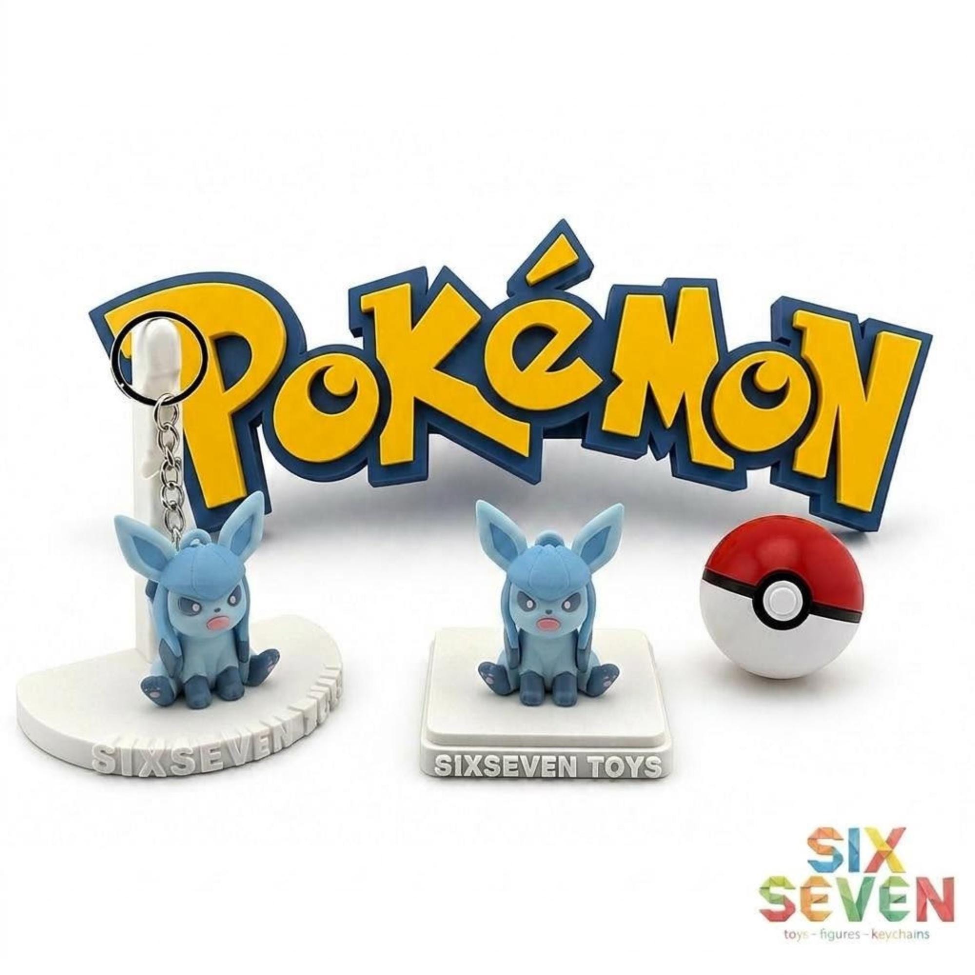 Pokemon Inspired Glaceon Figure & Keychain