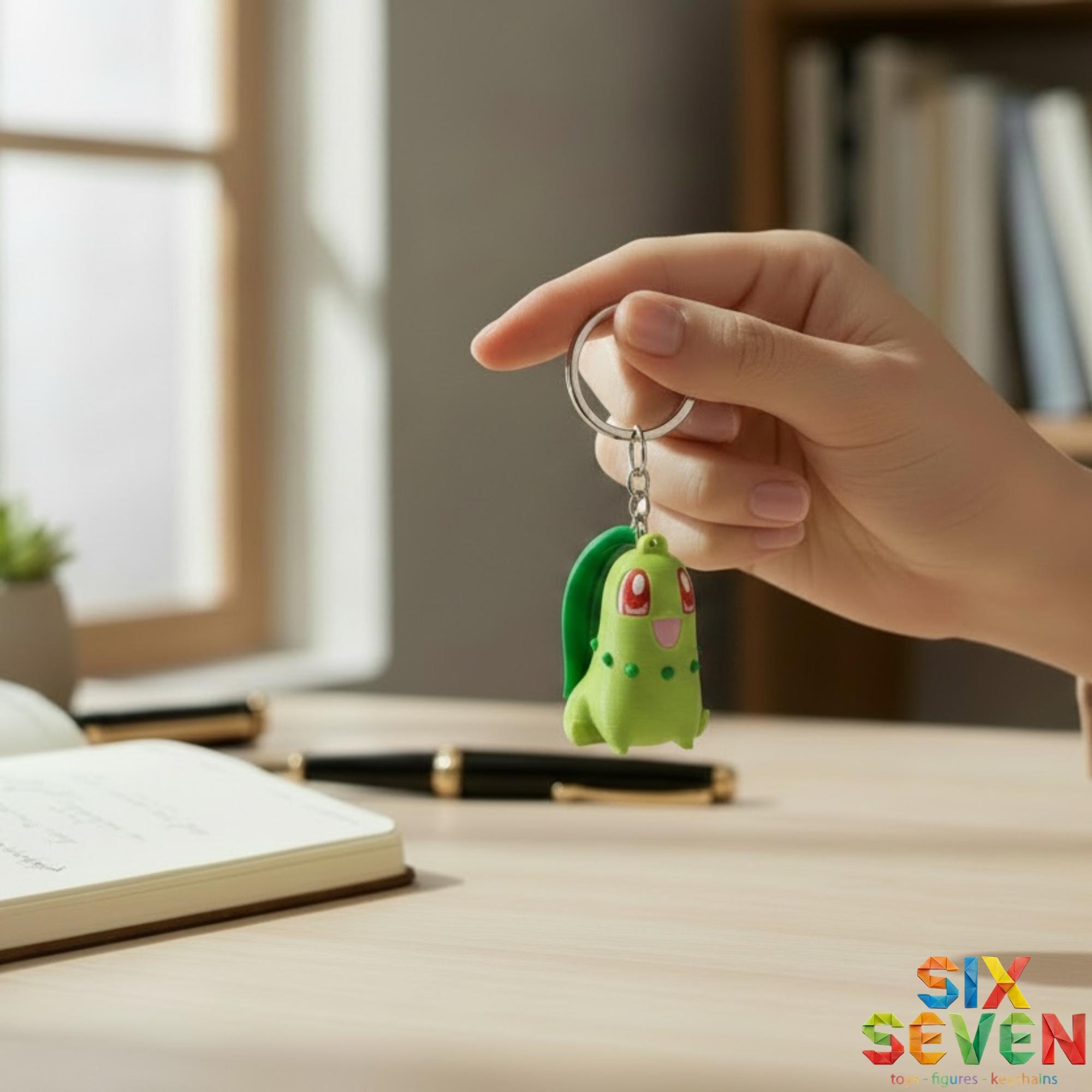 Pokemon Inspired Chikorita Figure & Keychain