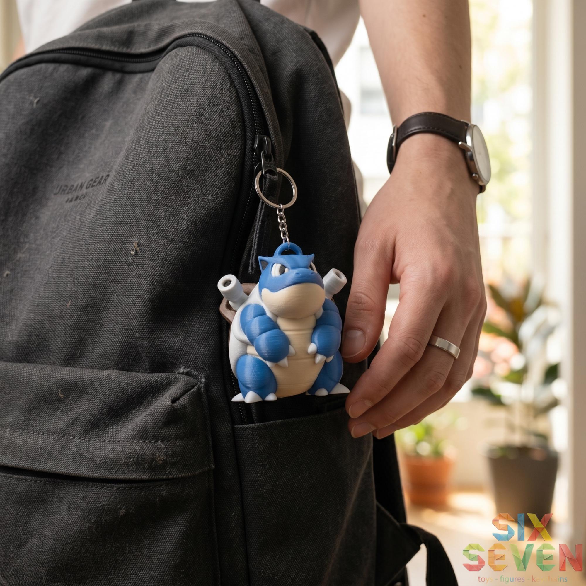Pokemon Inspired Blastoise Figure & Keychain