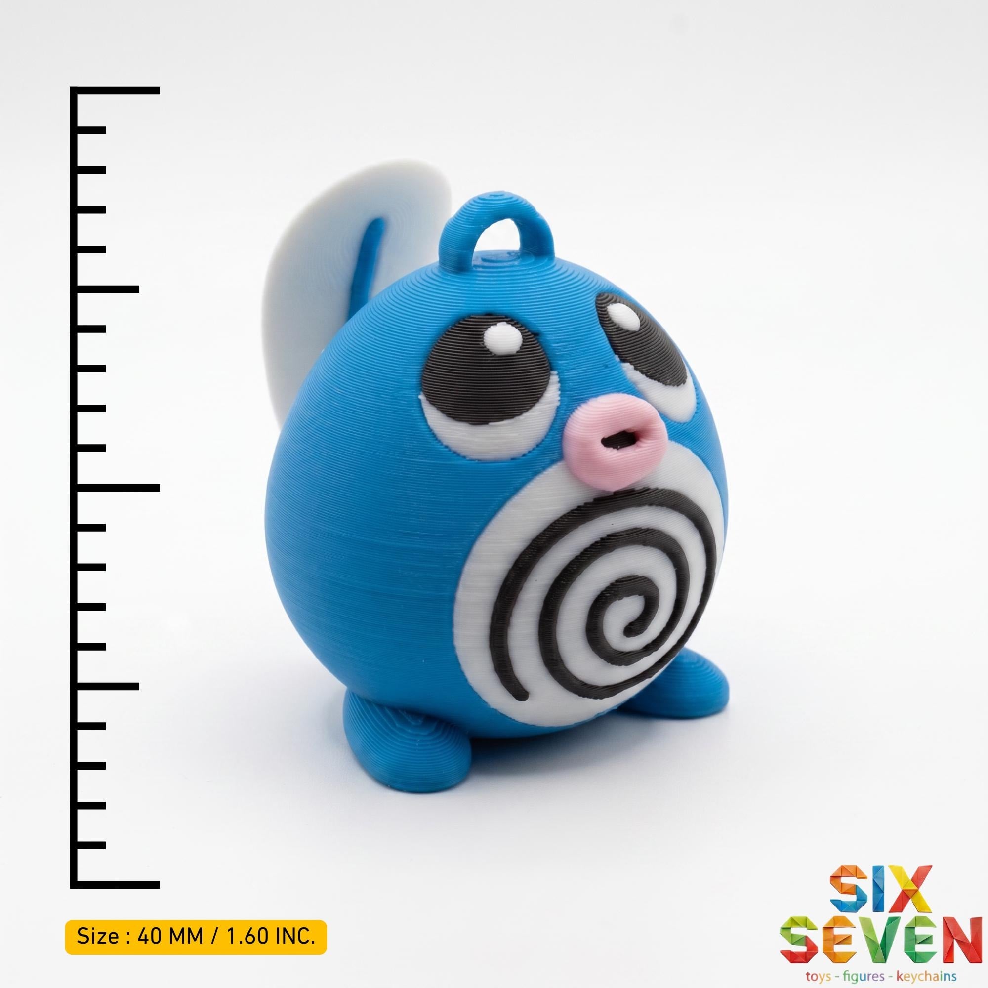 Pokemon Inspired Poliwag Figure & Keychain