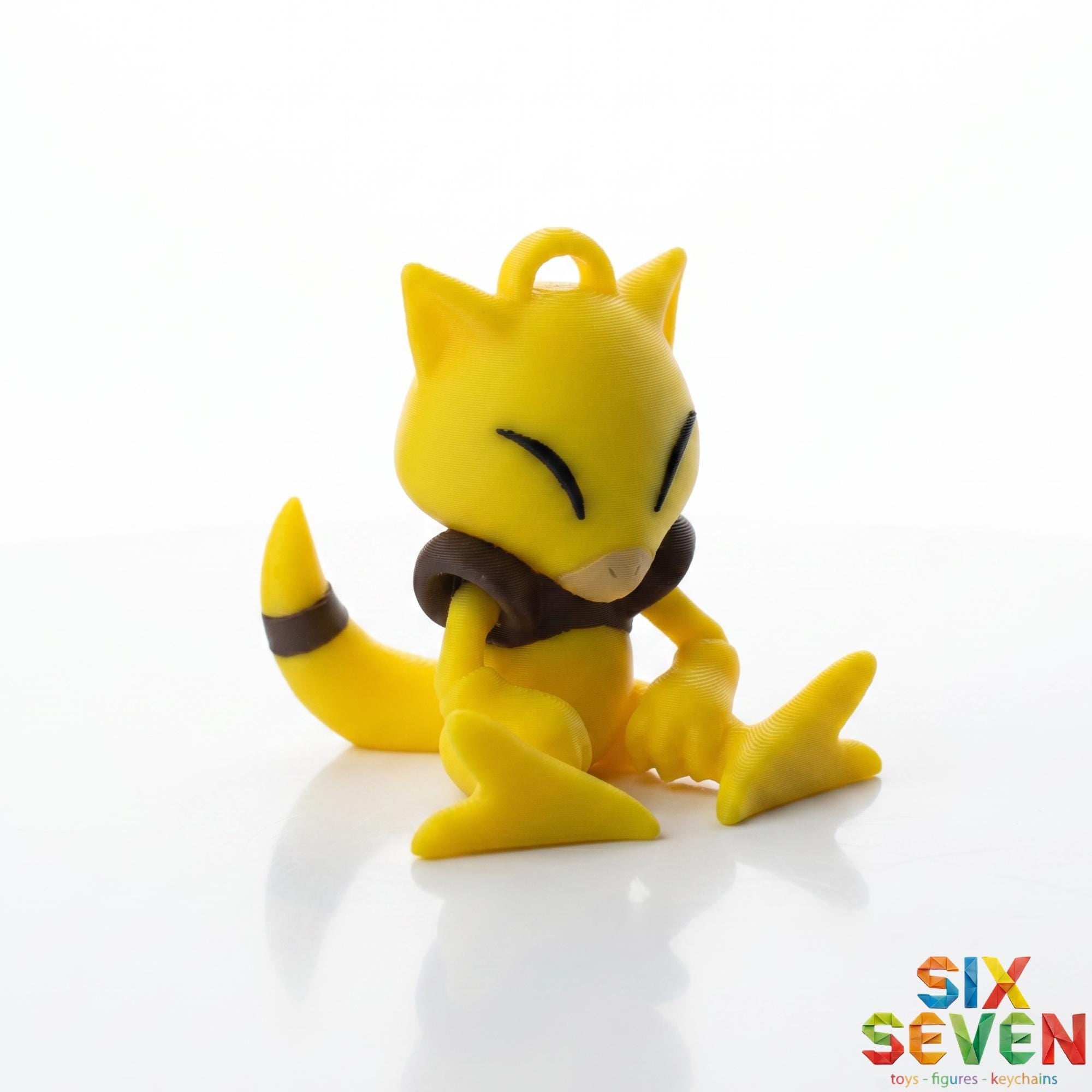 Pokemon Inspired Abra Figure & Keychain