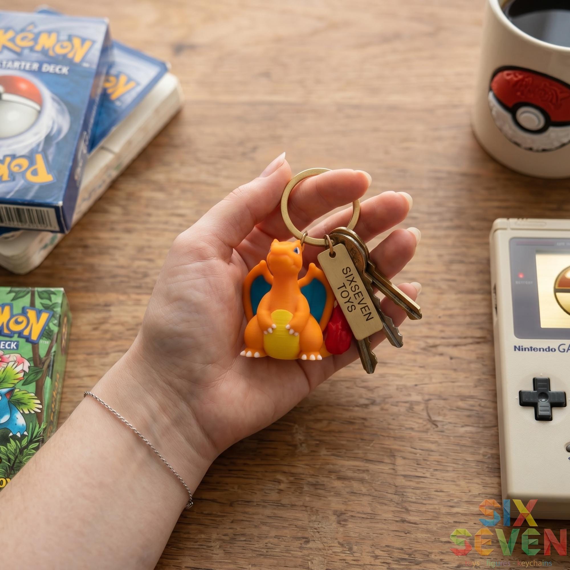 Pokemon Inspired Charizard Figure & Keychain