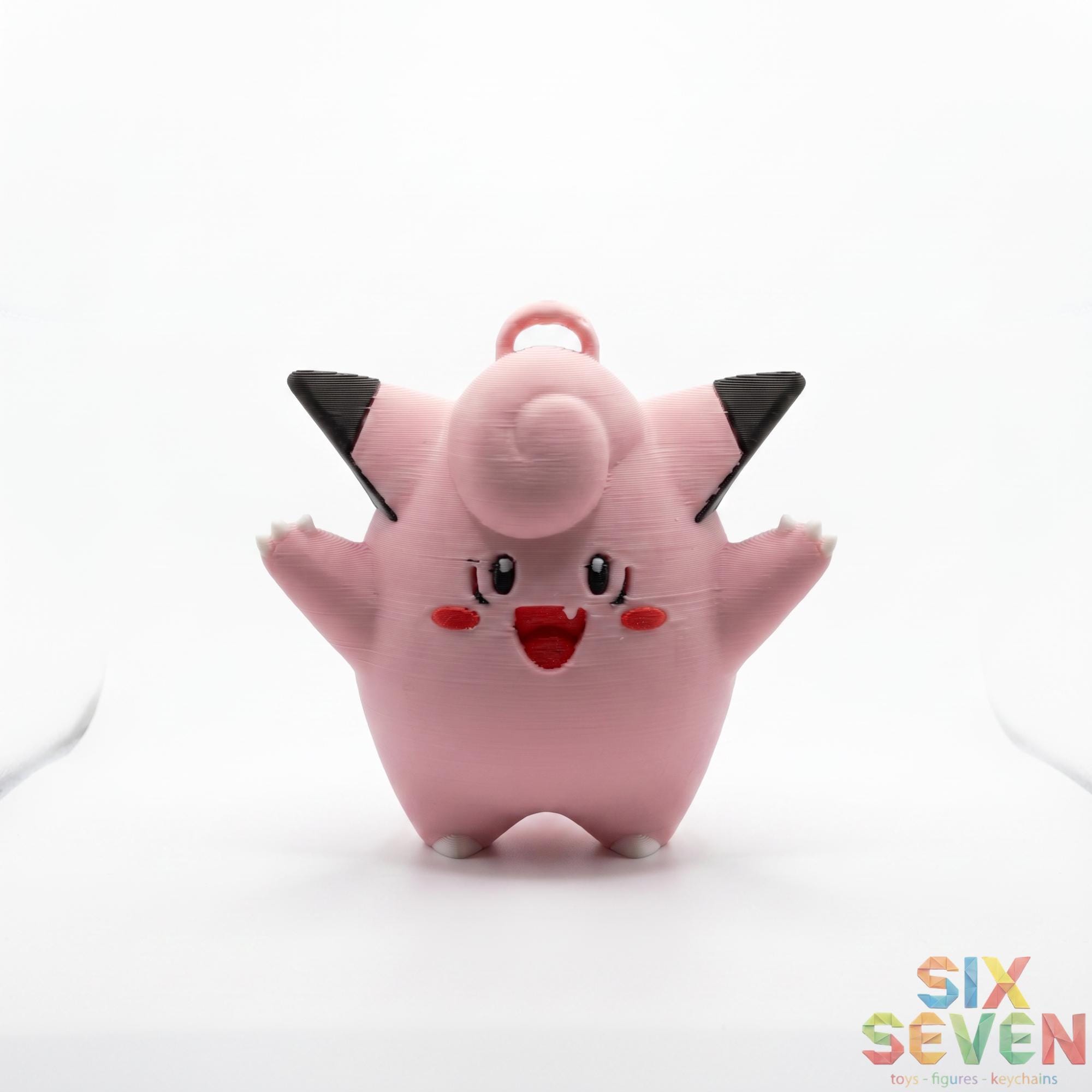 Pokemon Inspired Clefairy Figure & Keychain