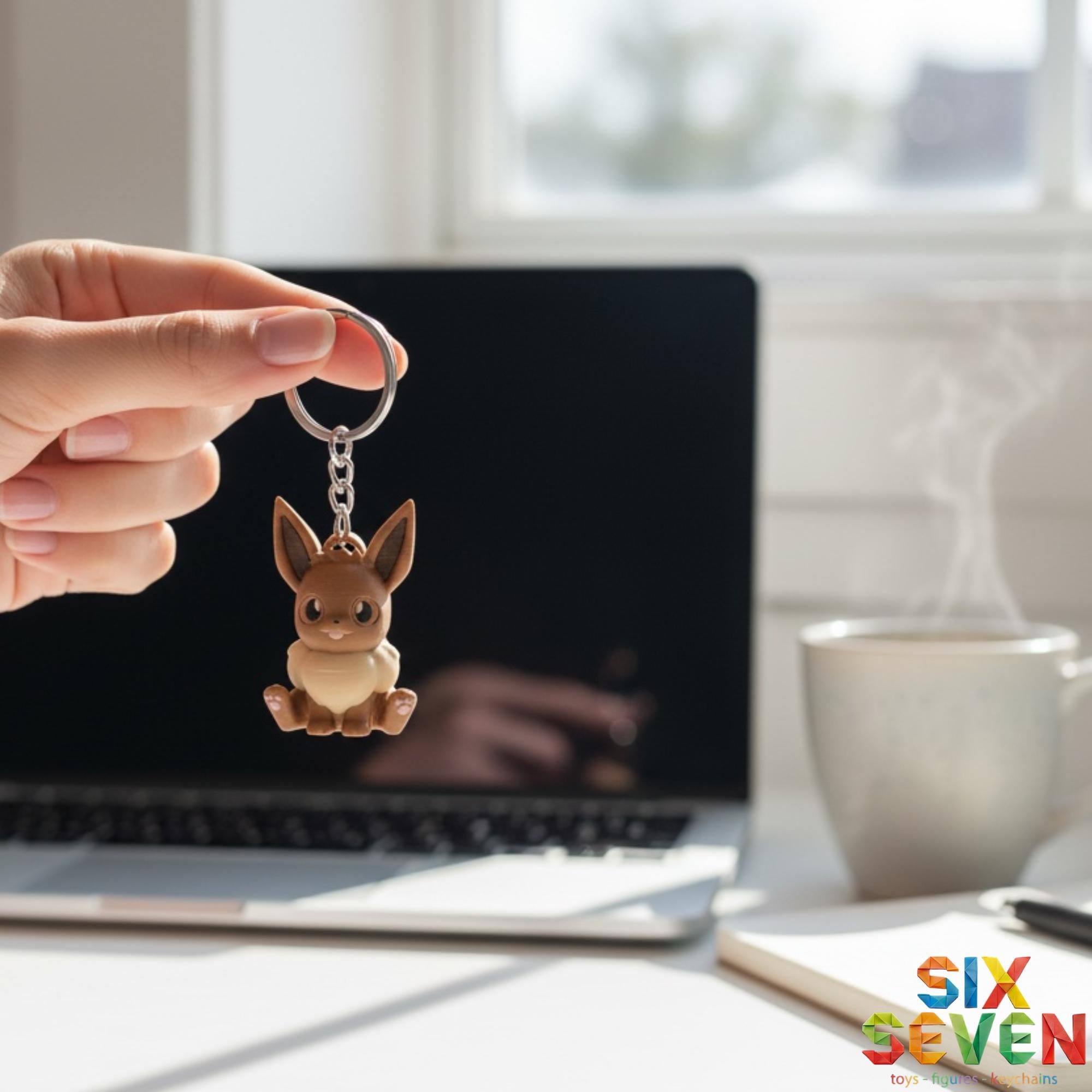 Pokemon Inspired Eevee Figure & Keychain