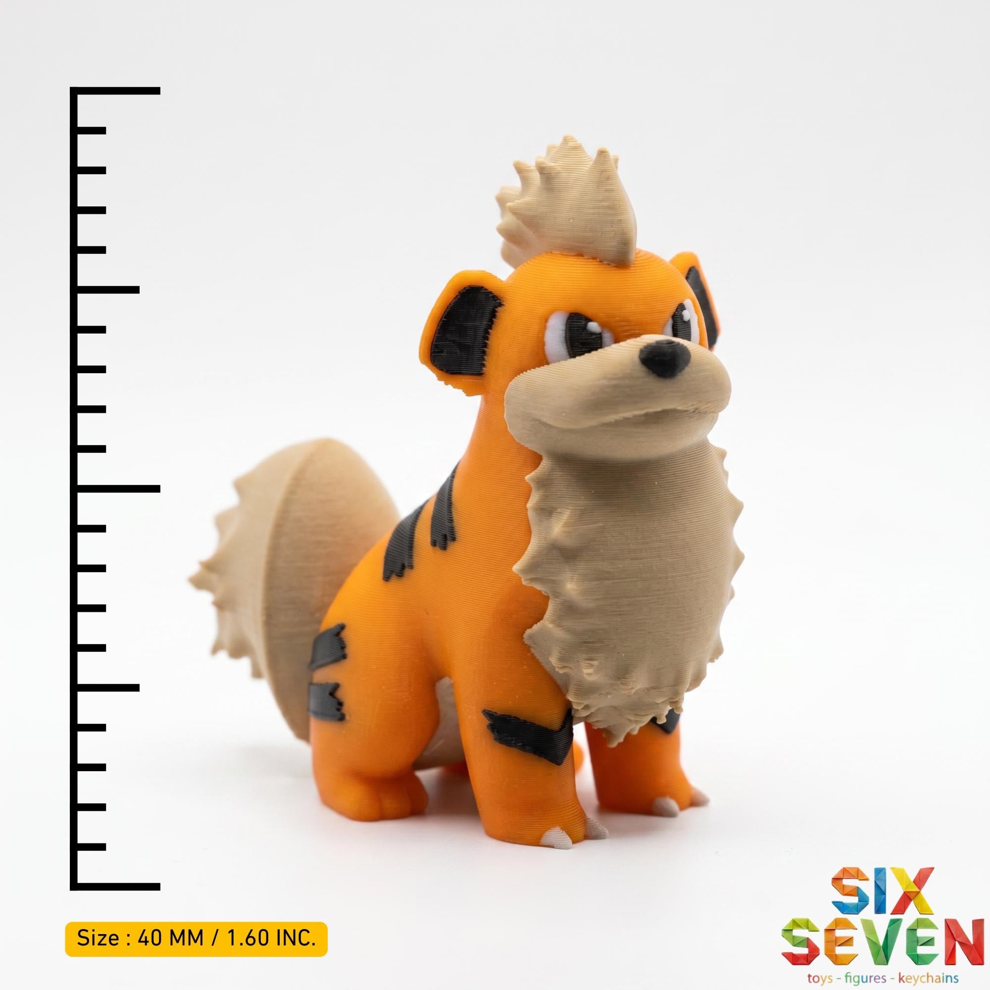 Pokemon Inspired Growlithe Figure & Keychain