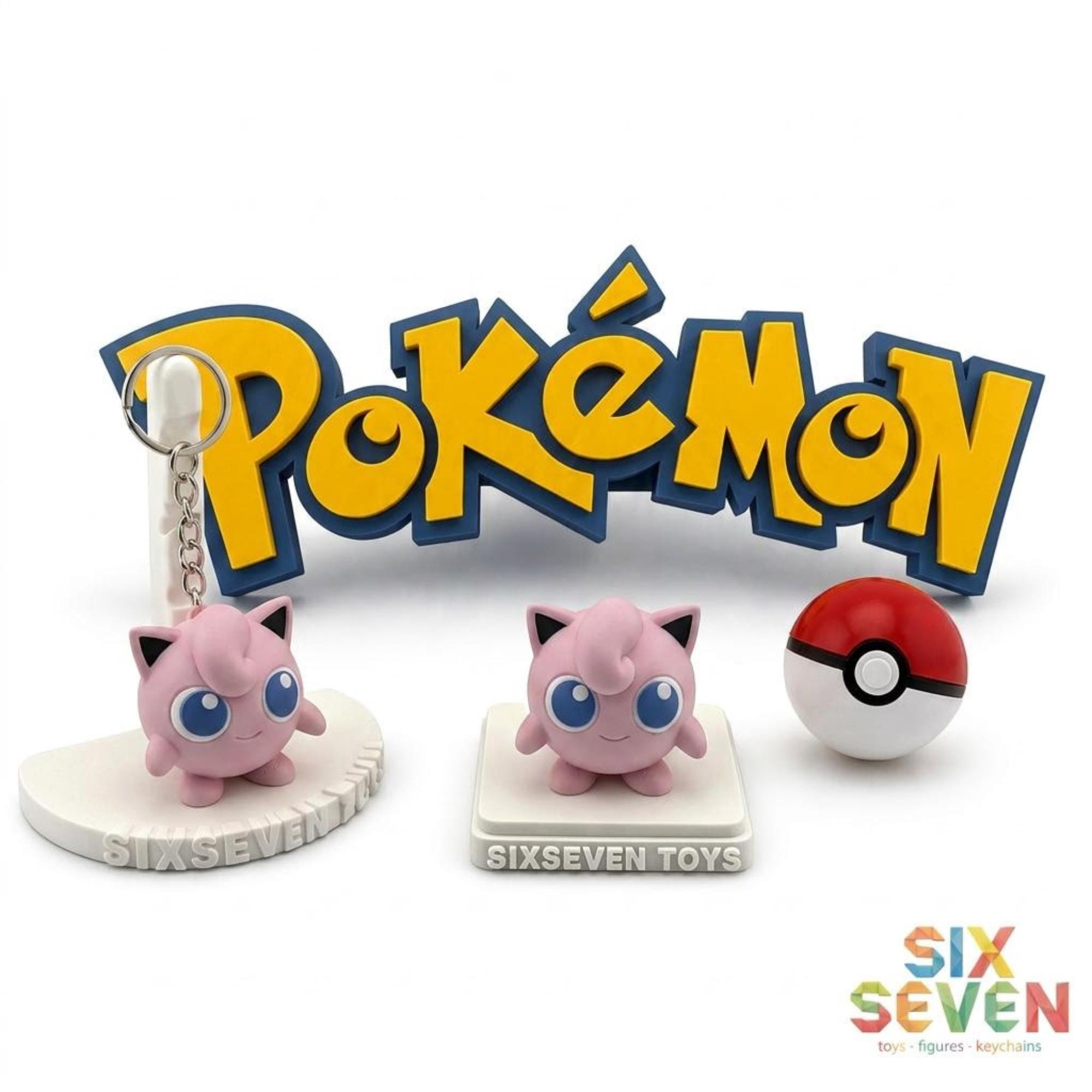Pokemon Inspired Jigglypuff Figure & Keychain