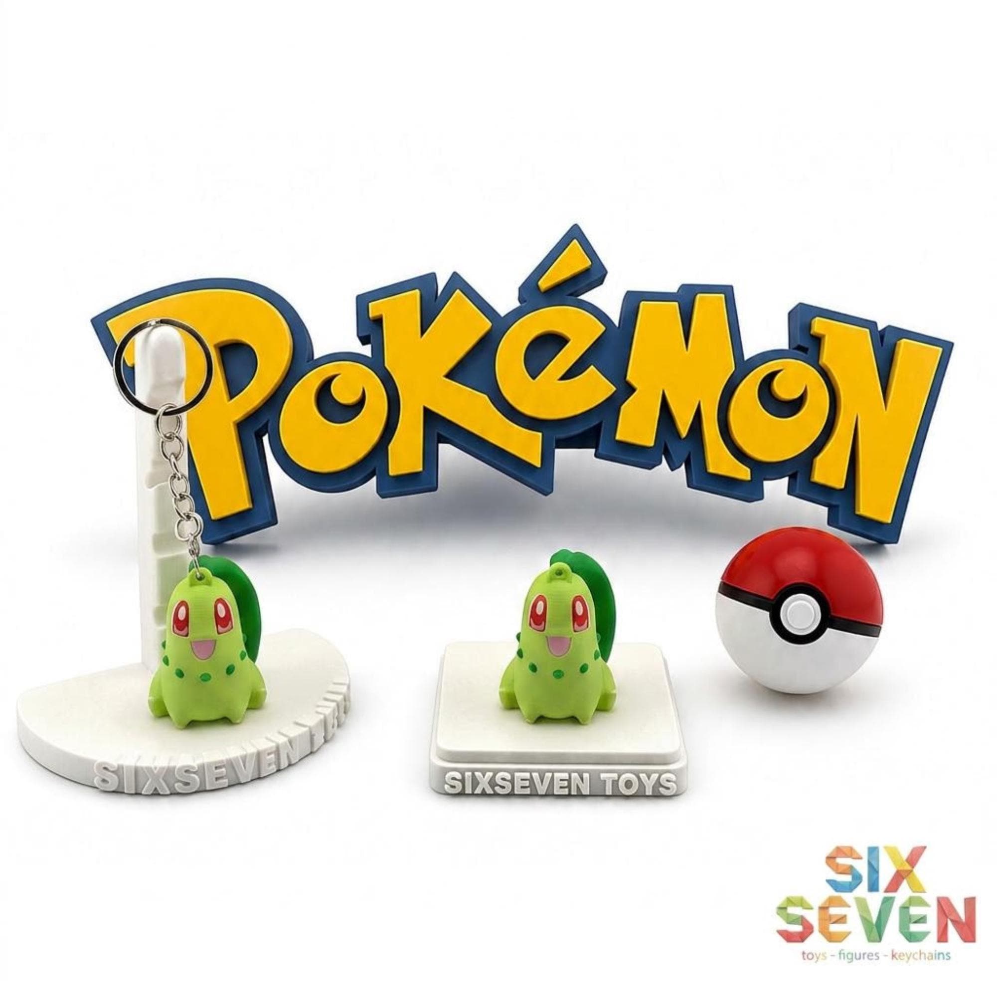 Pokemon Inspired Chikorita Figure & Keychain