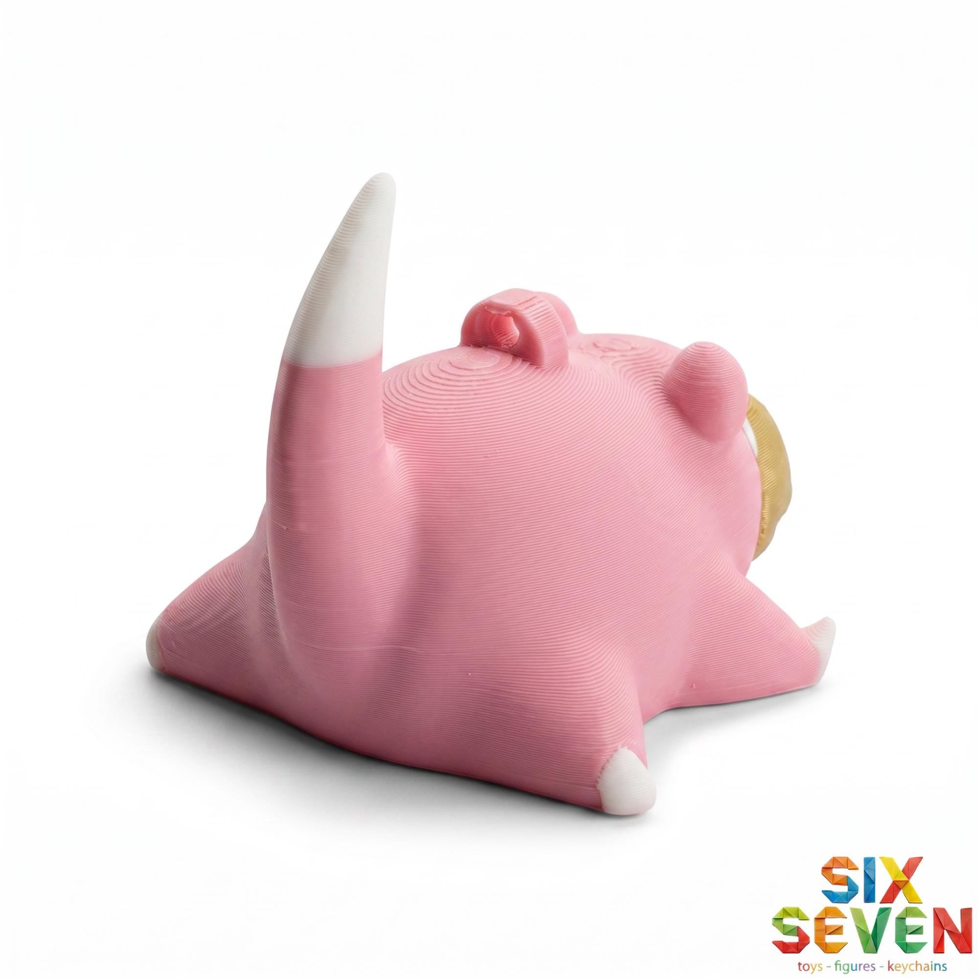 Pokemon Inspired Slowpoke Figure & Keychain