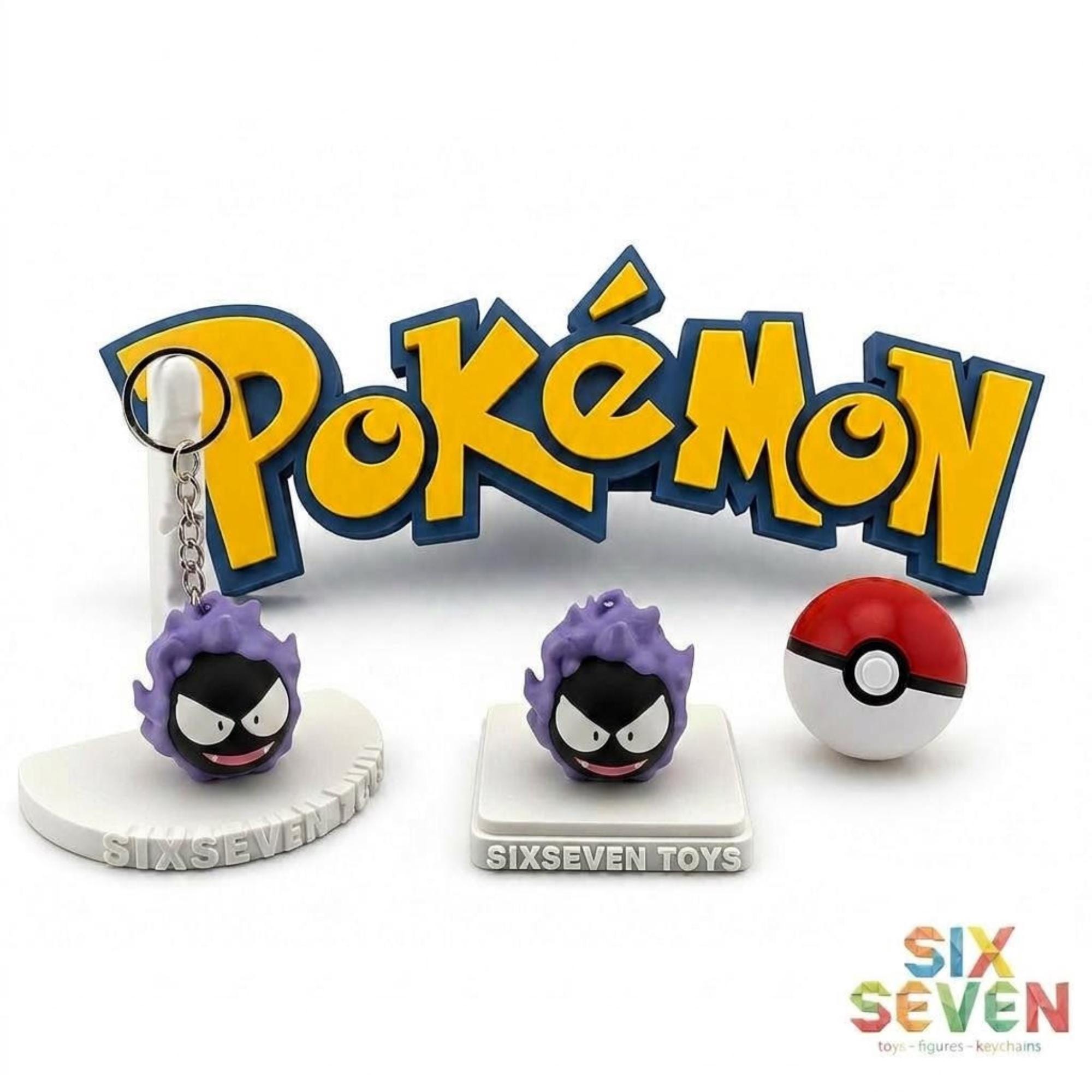 Pokemon Inspired Gastly Figure & Keychain