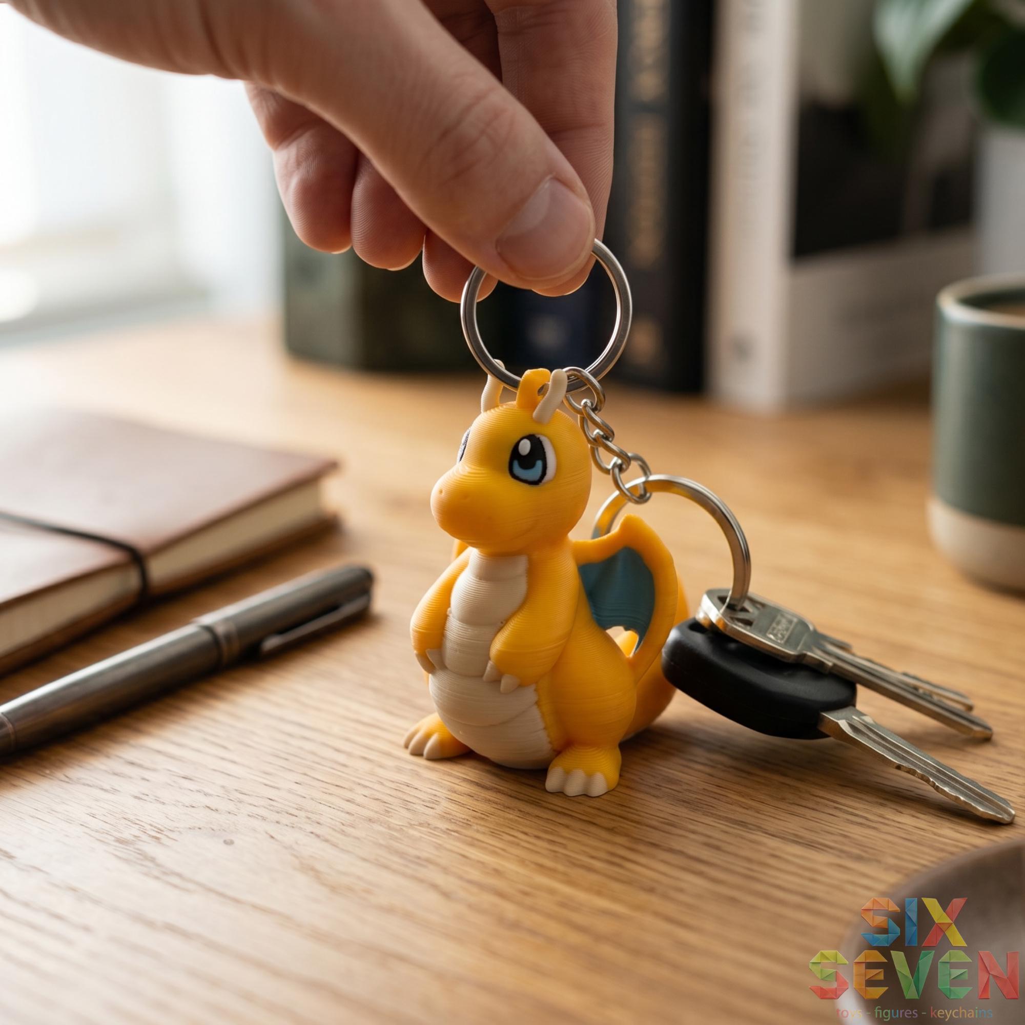 Pokemon Inspired Dragonite Figure & Keychain