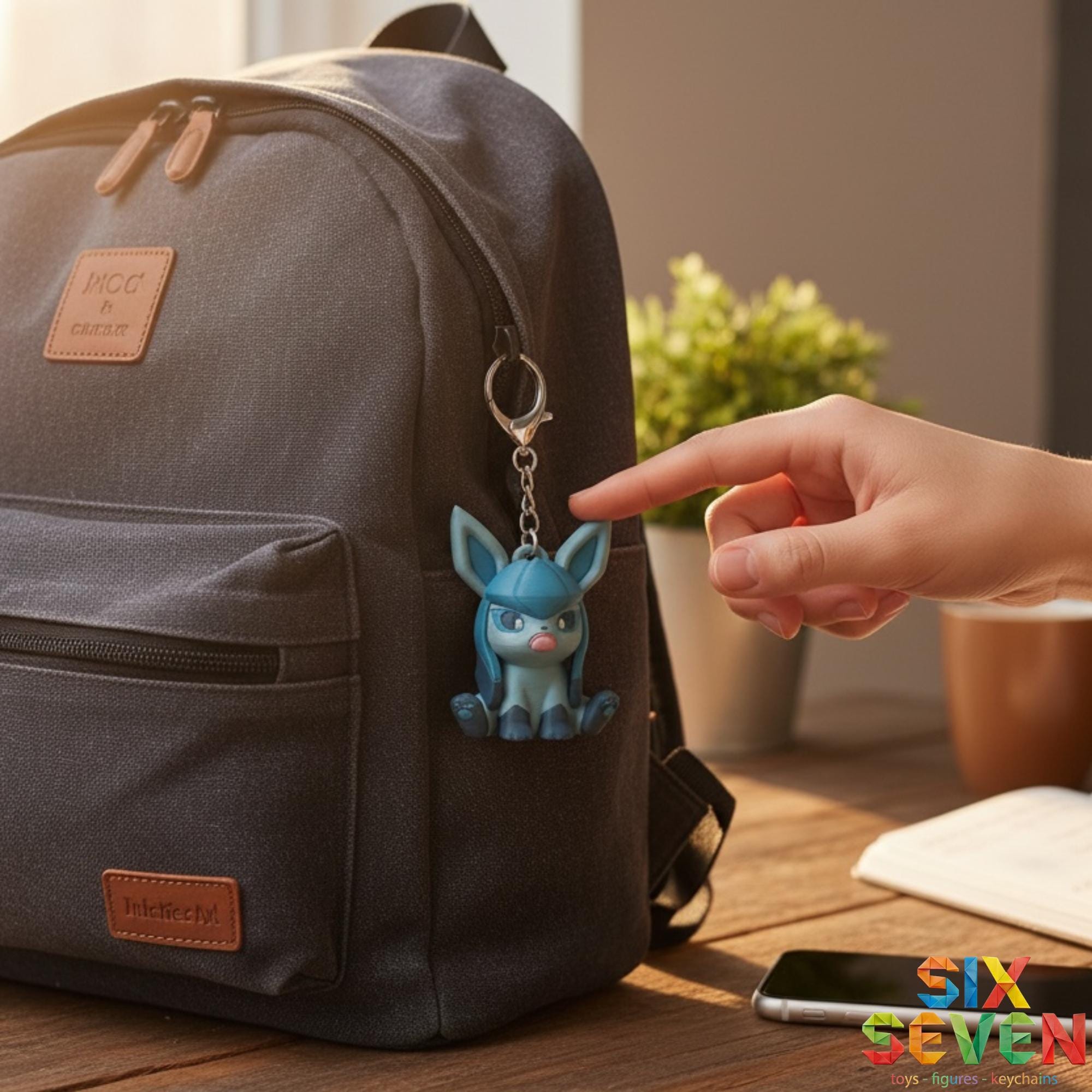 Pokemon Inspired Glaceon Figure & Keychain