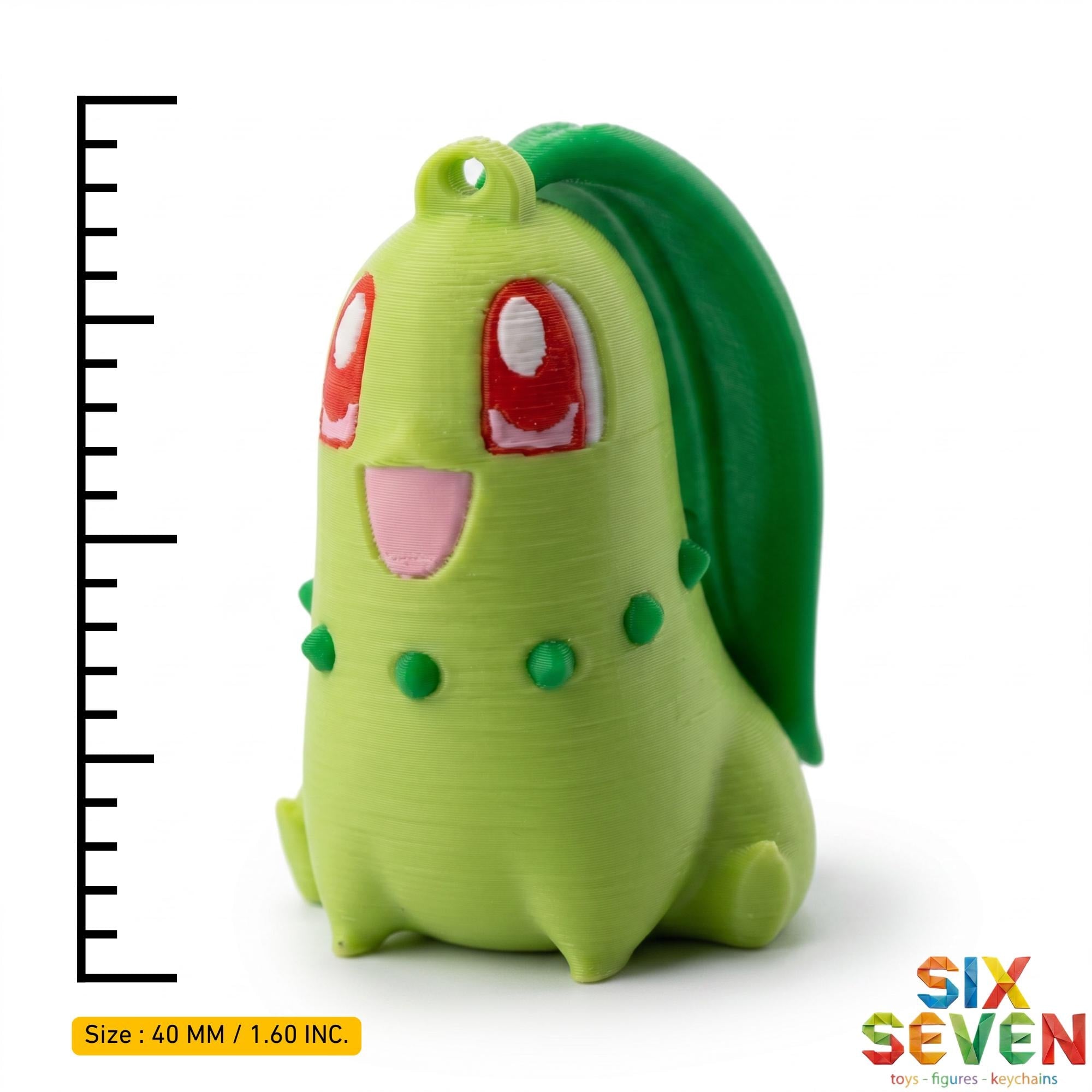 Pokemon Inspired Chikorita Figure & Keychain