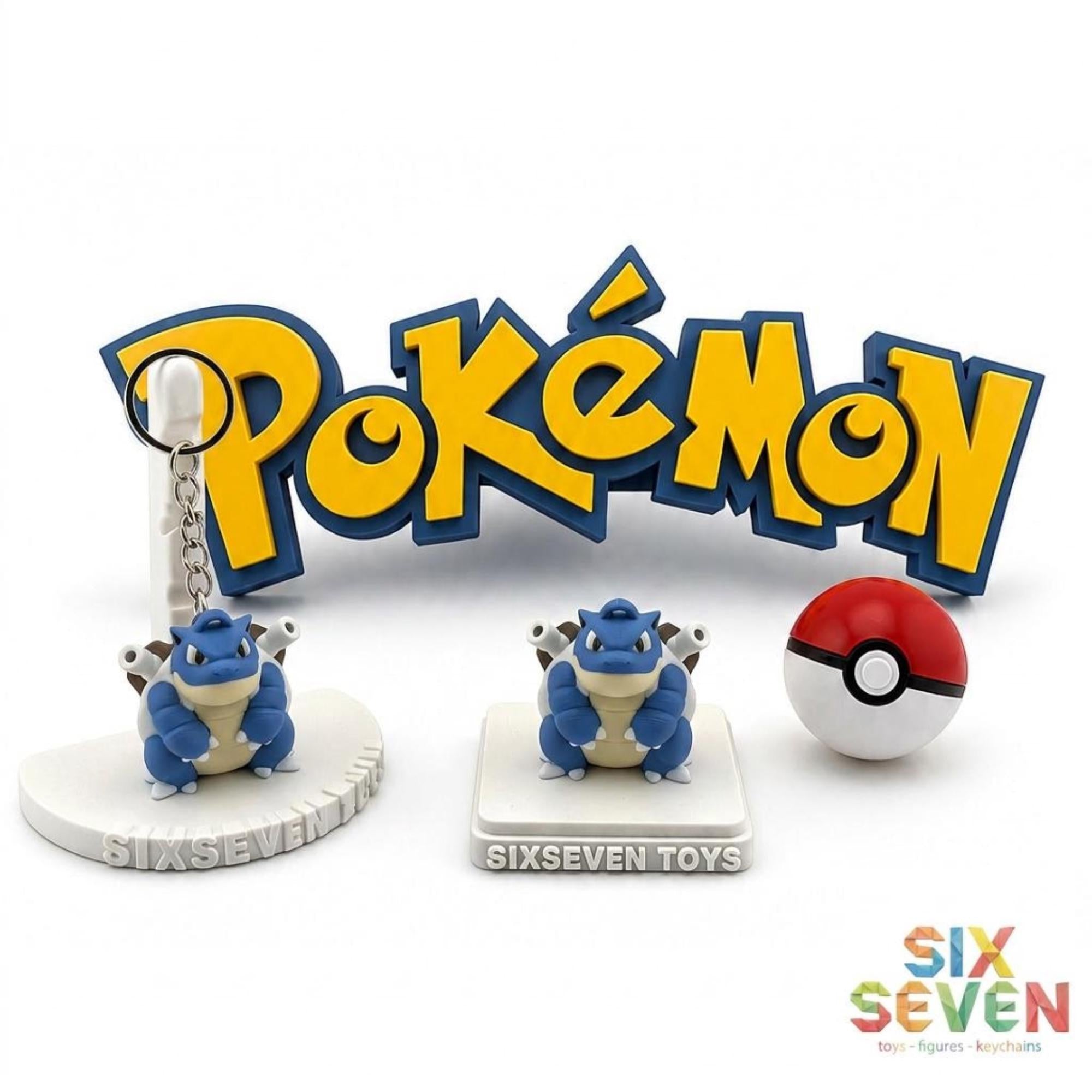 Pokemon Inspired Blastoise Figure & Keychain