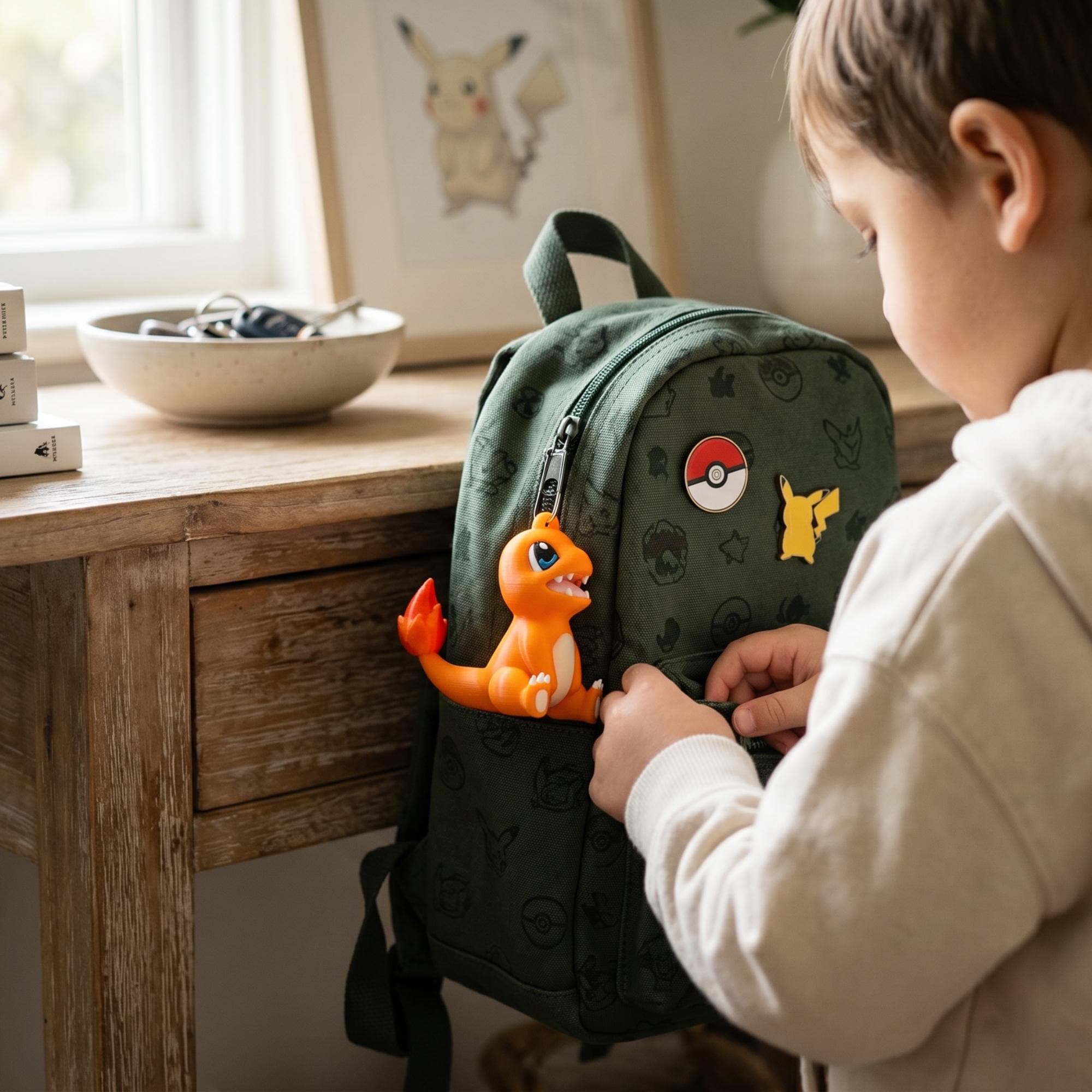 Pokemon Inspired Charmander Figure & Keychain